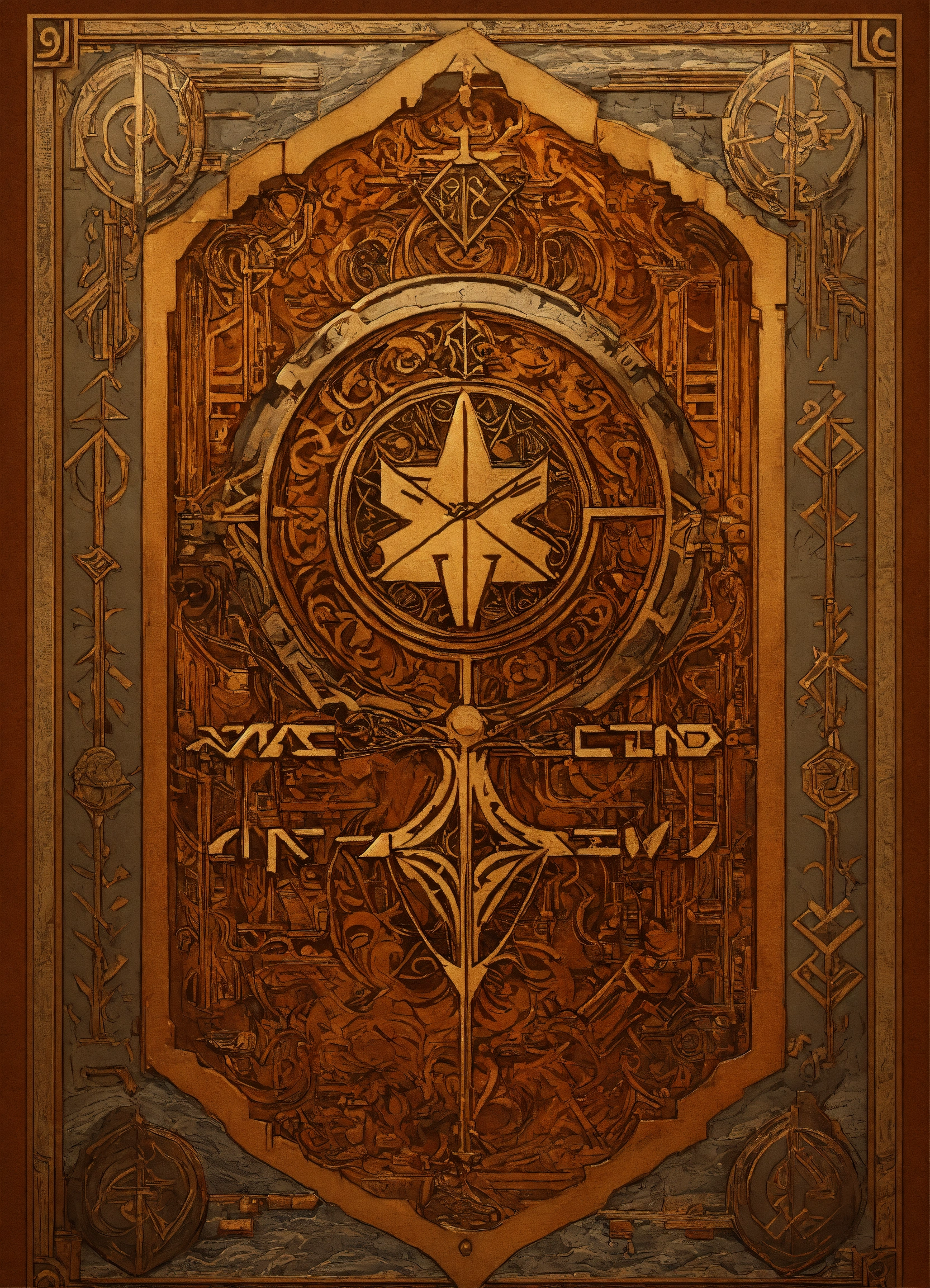 Lexica - Mead, simplistic, logo, Nordic runes in the back ground