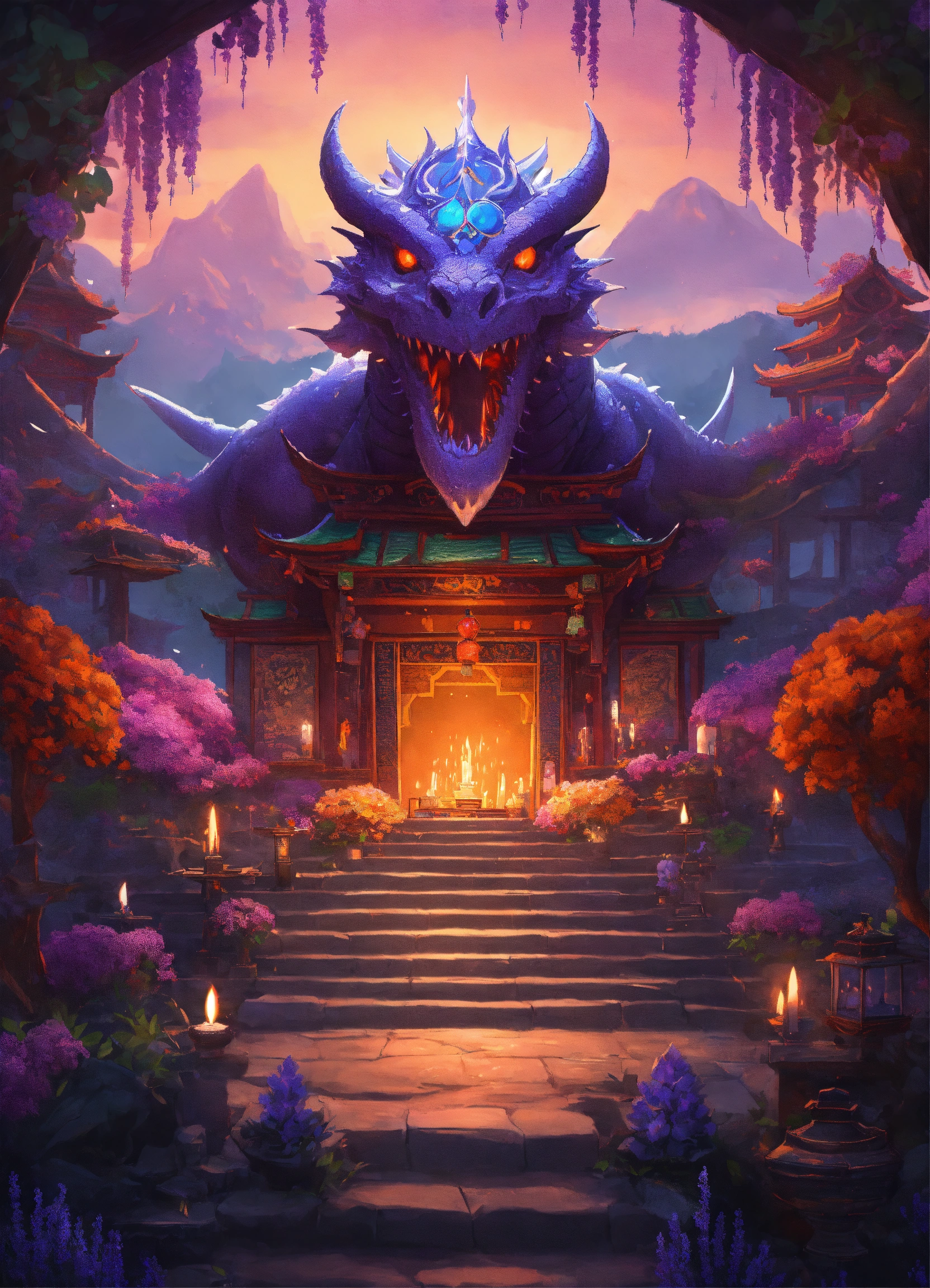 Lexica - A shrine worshipping a giant dragon skull. Shrine placed on ...
