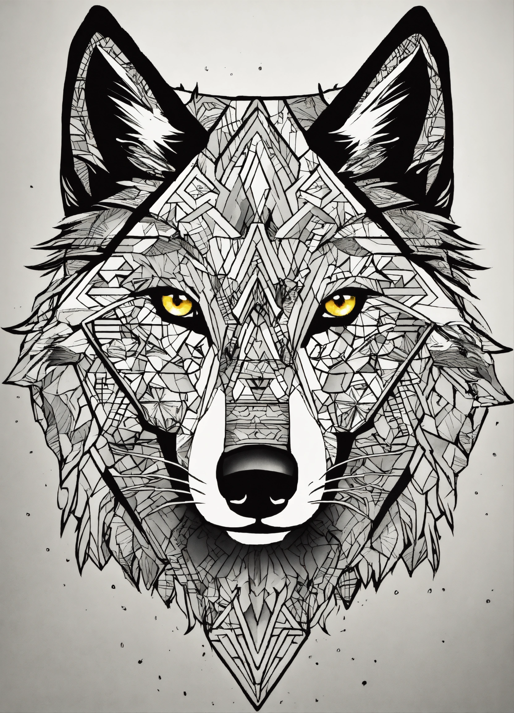 Lexica - Bold Geometric Wolf Striking Symmetry and Intricate Lines ...