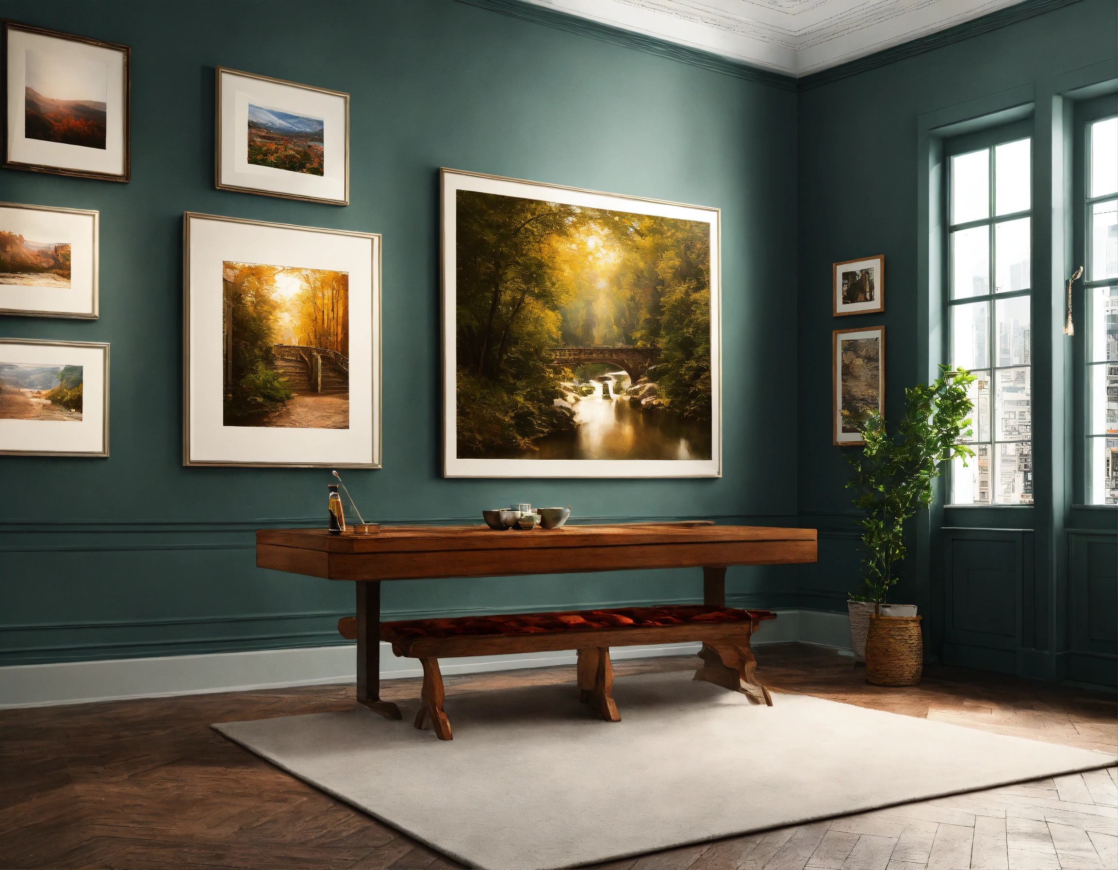 Lexica - Create an image of a virtual gallery.