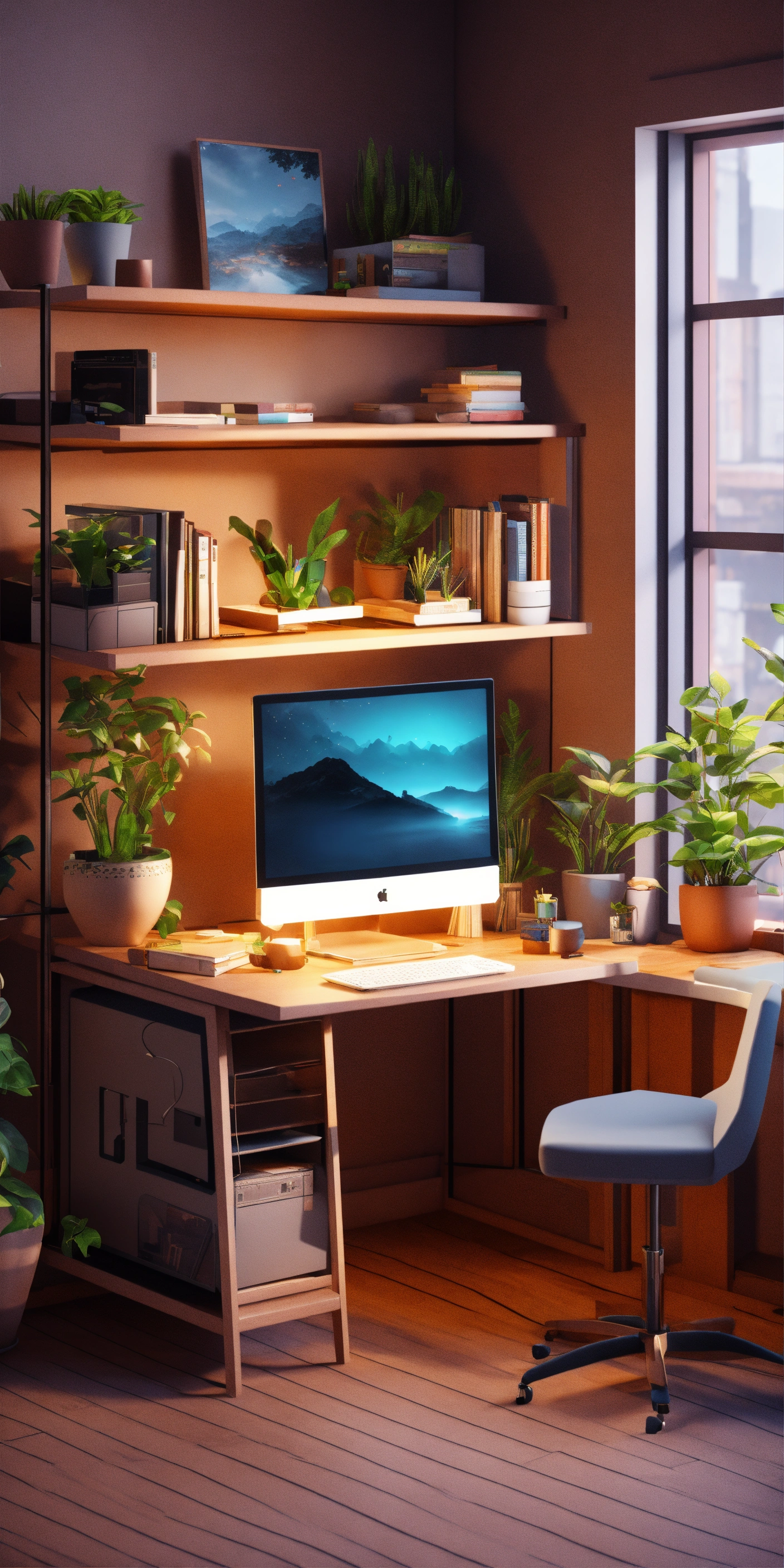 Lexica - Cube cutout of an isometric programmer bedroom with a gaming ...