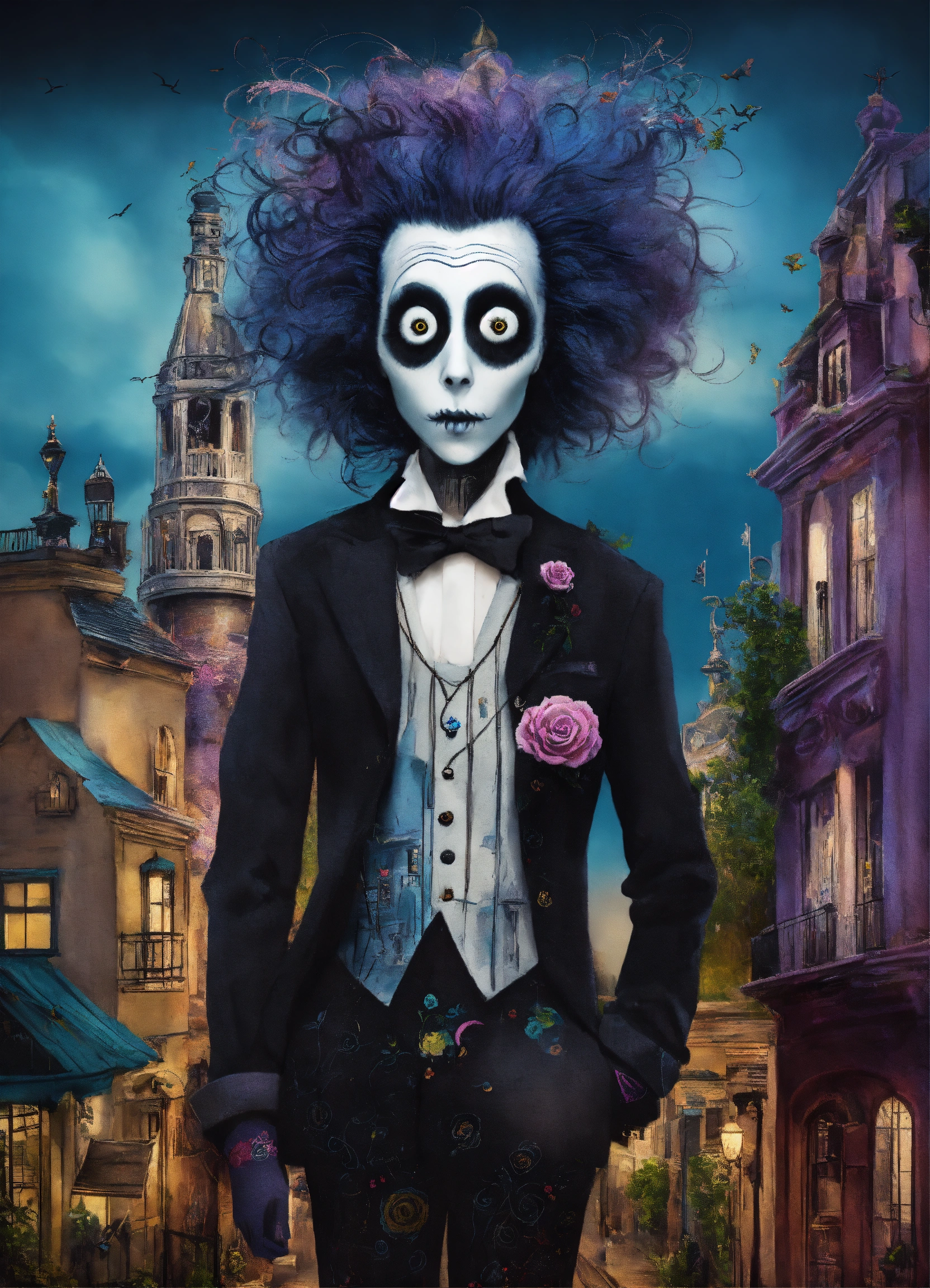 Lexica - Design for T-shirts containing estetica de tim burton ciudad