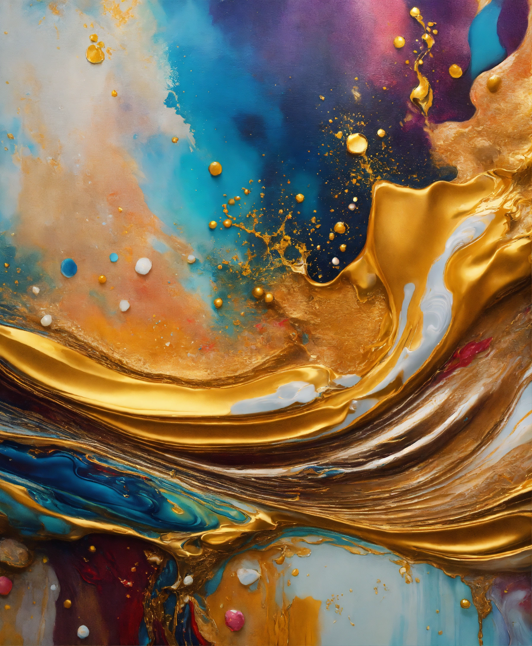 Lexica - Colorful abstract painting oil and water complex beautiful ...
