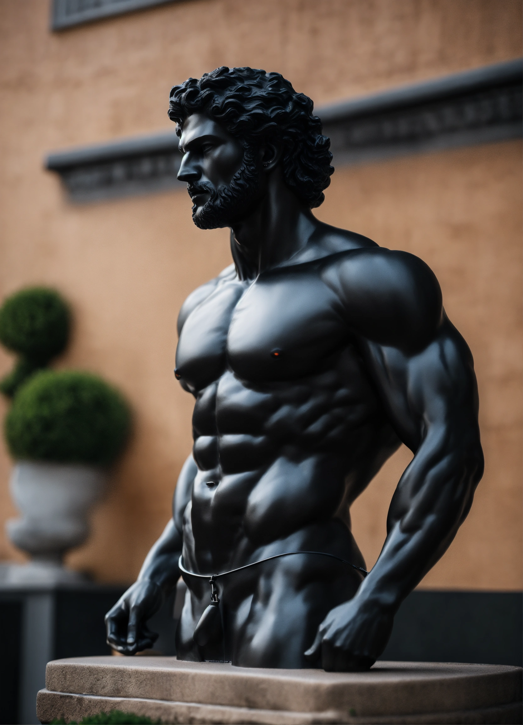 Lexica - A Statue from a muscular Greek god Statue with a wavey middel ...