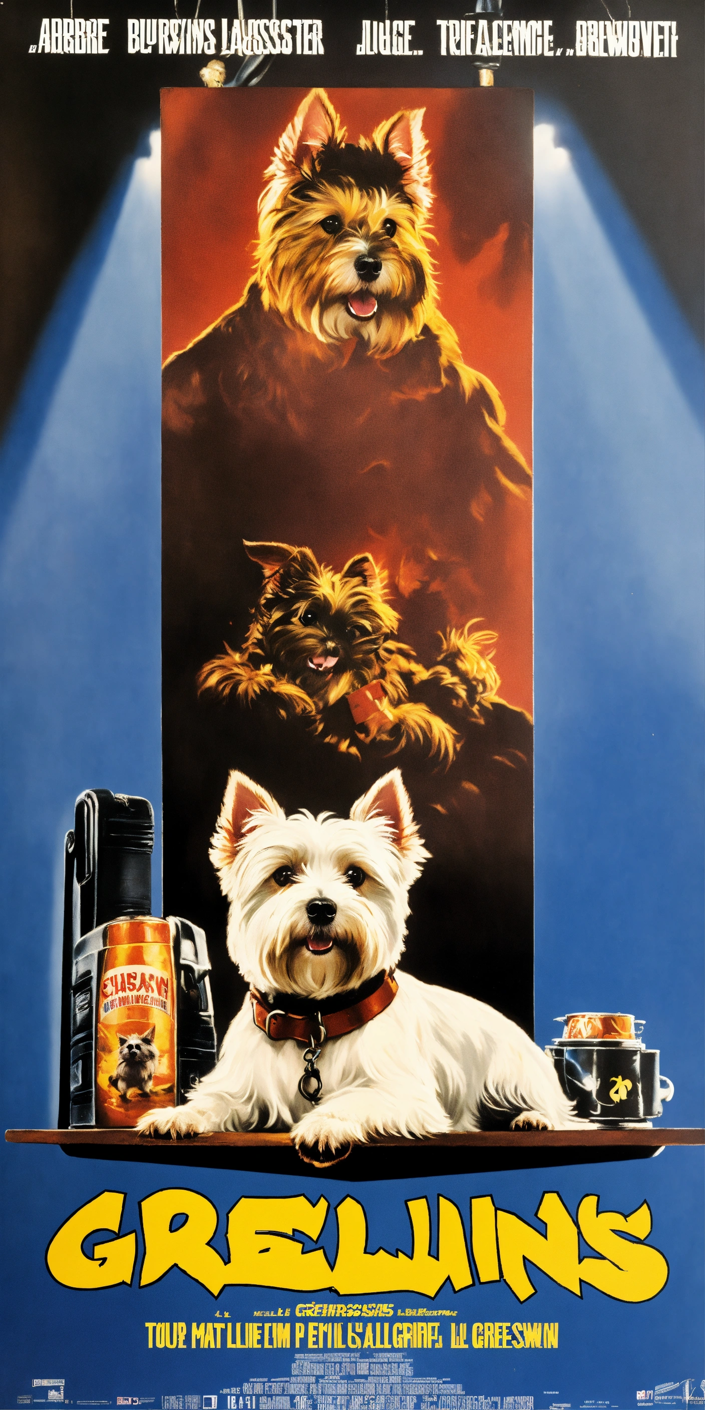 Lexica - A westie sur l'affiche du film gremlins