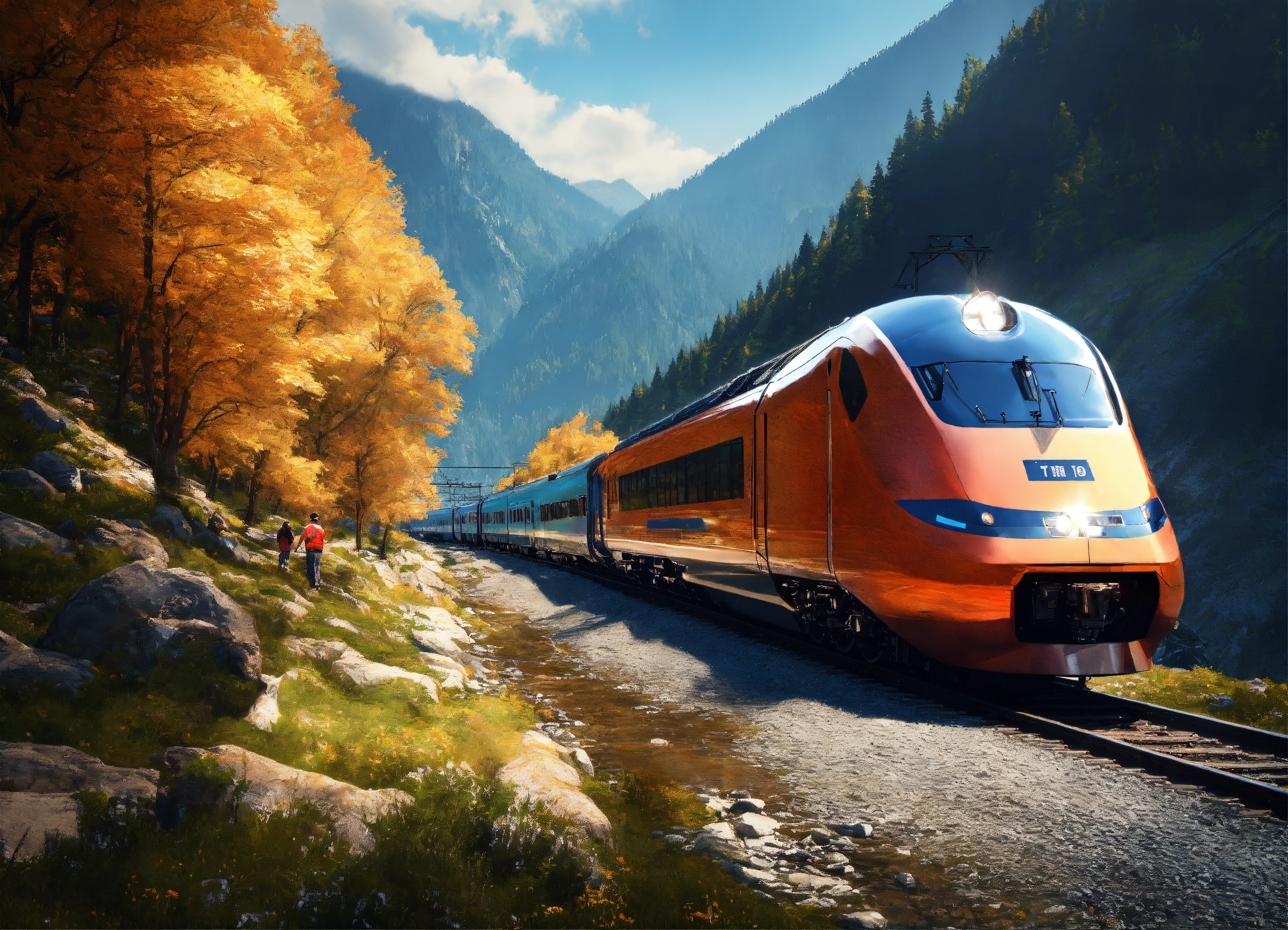 Lexica - Shining future train running in the mountains,8k , masterpiece