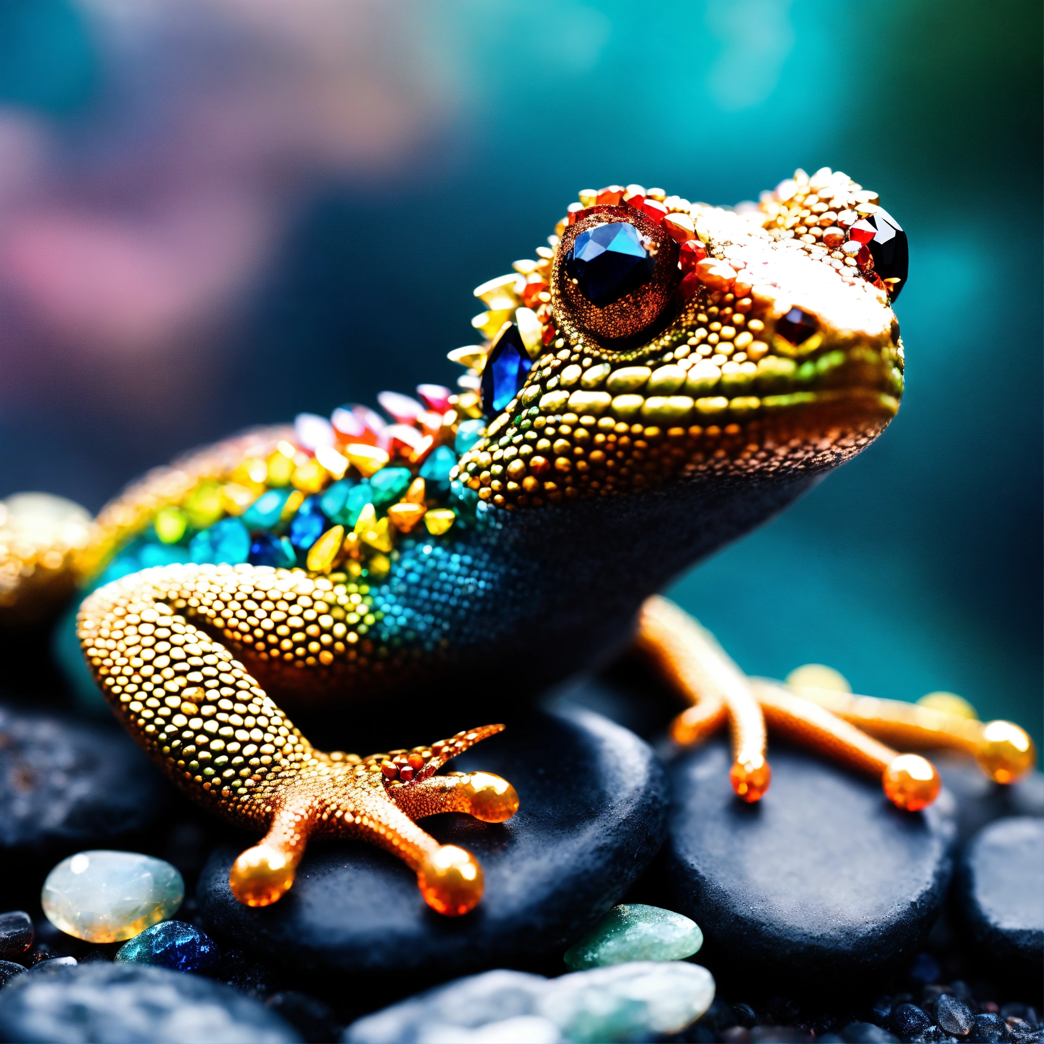Lexica - Celestial Gecko (Mostly Dark blue scaled, rest is orange scale ...