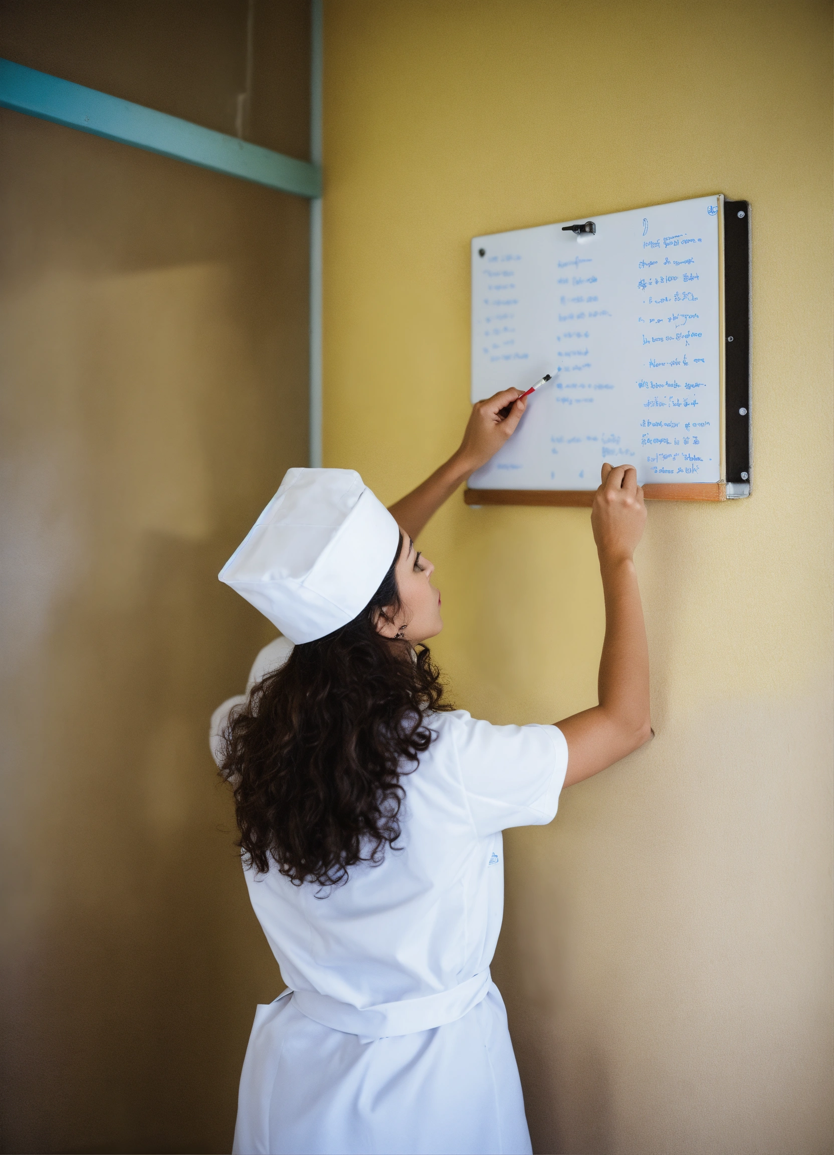 Lexica - Nurse writing on a small white board on the wall