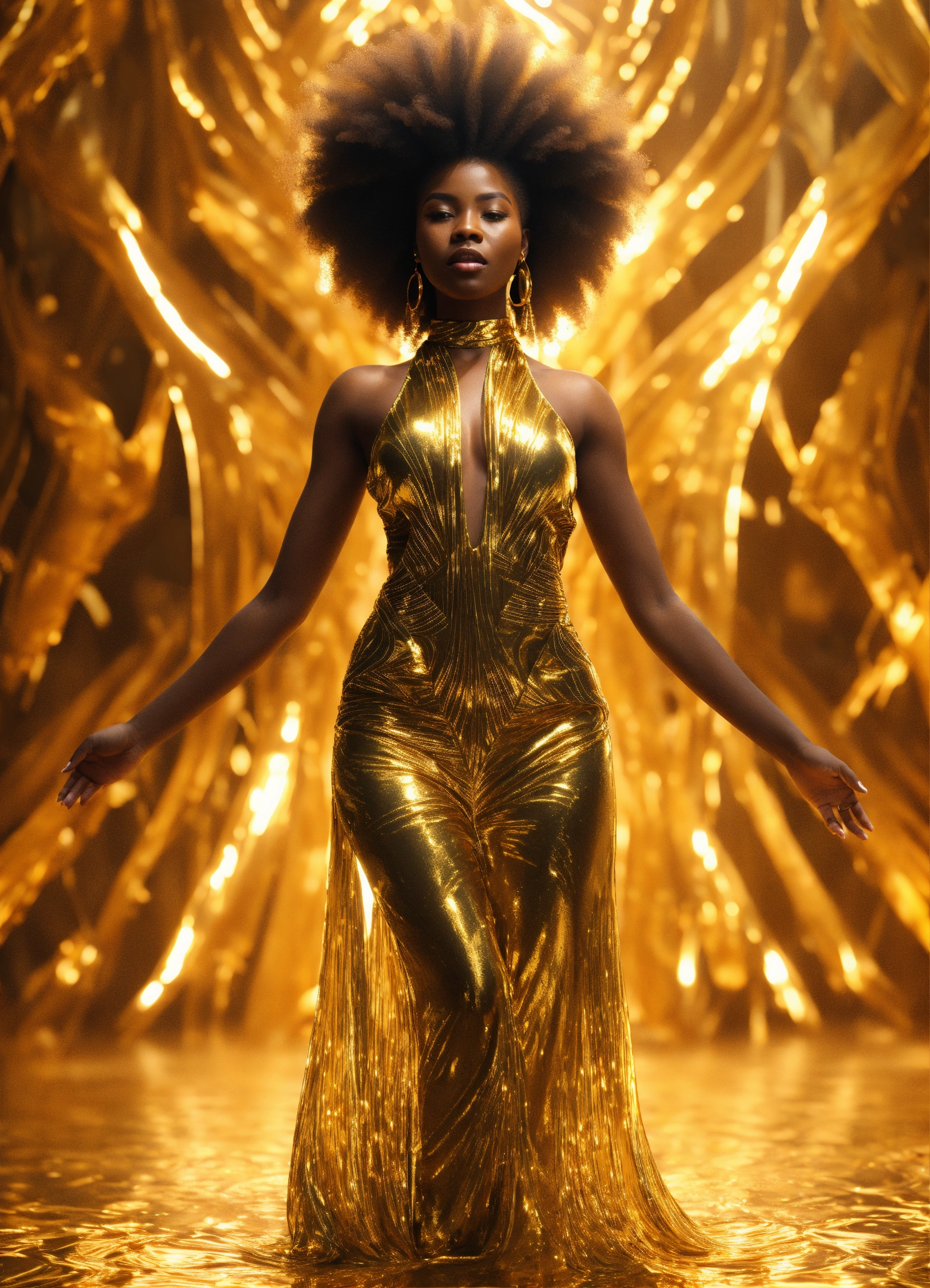 Lexica - 3d render of black woman with afro, full body shot, standing ...