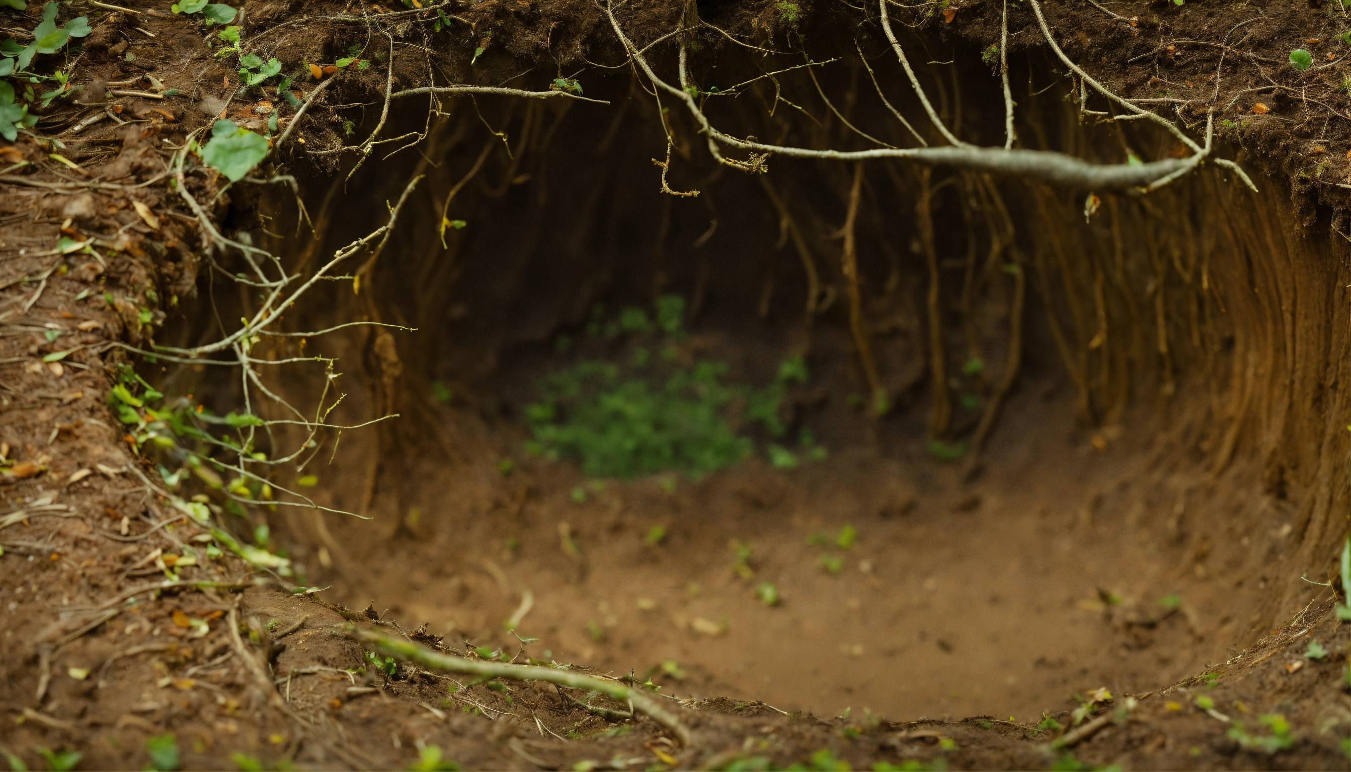 Lexica - Cut through image of spare tree roots beneath the ground but ...