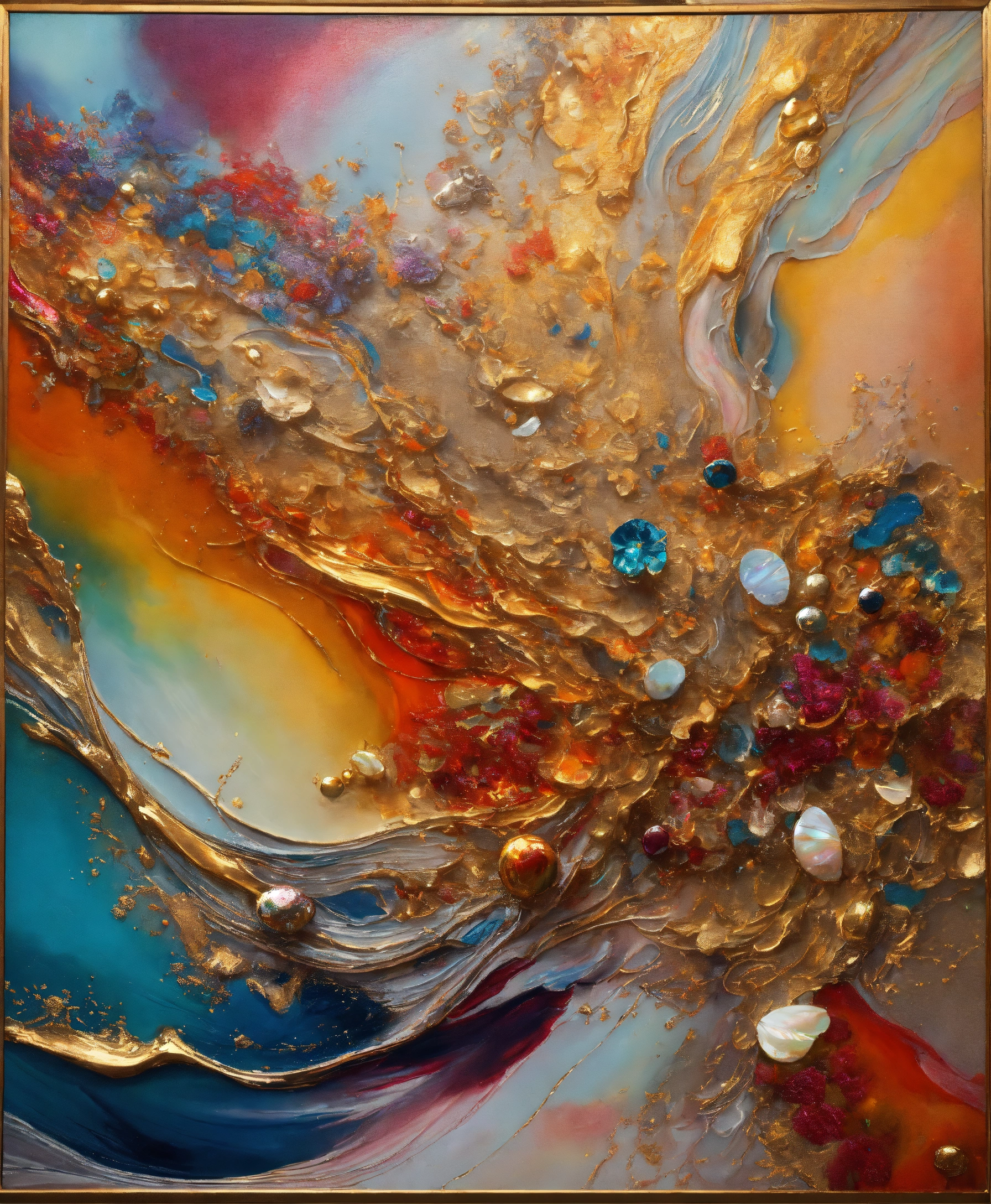 Lexica - Colorful abstract painting oil and water complex complicated ...