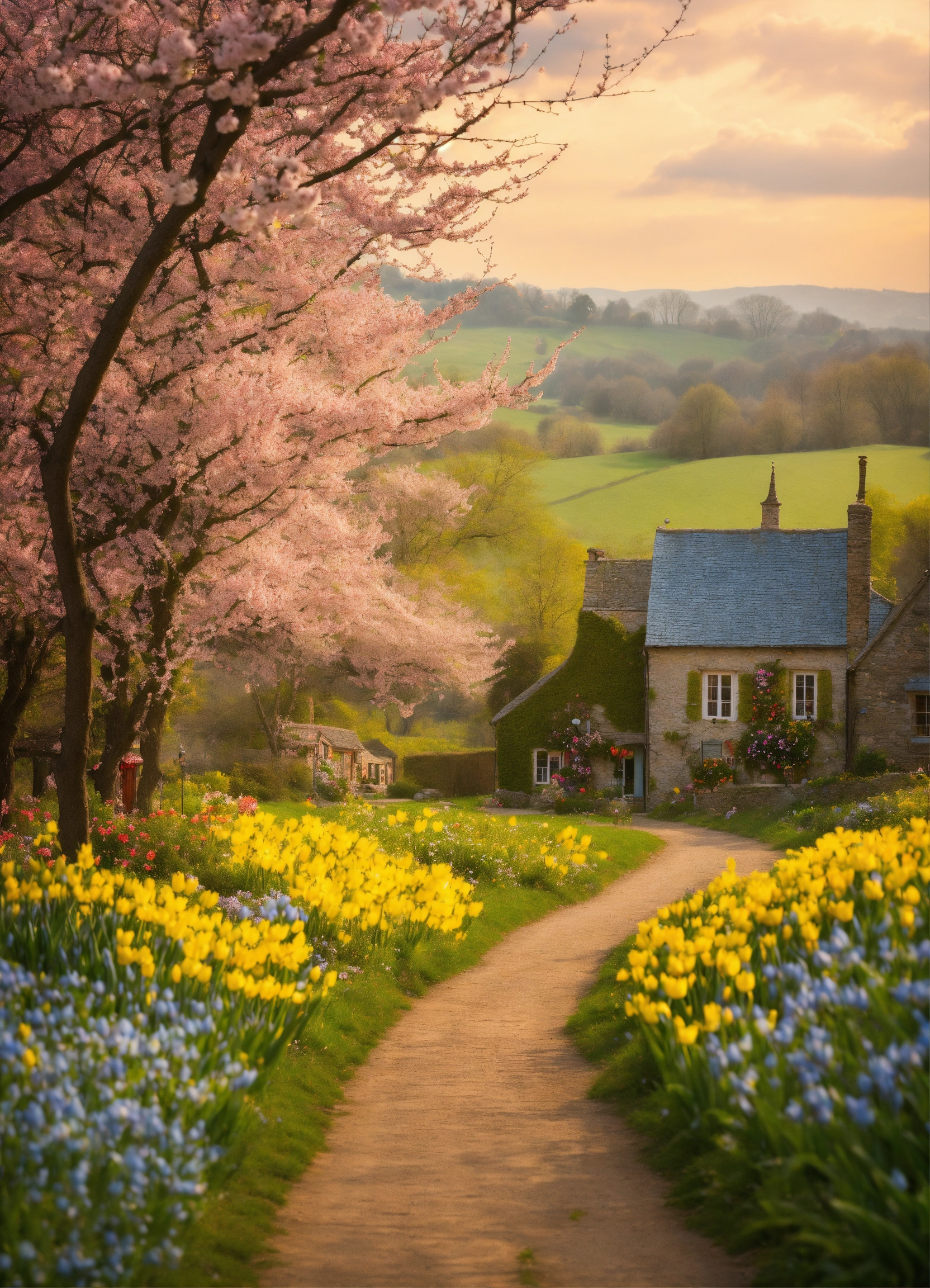 Lexica - In a quaint little village, spring arrived with a burst of ...