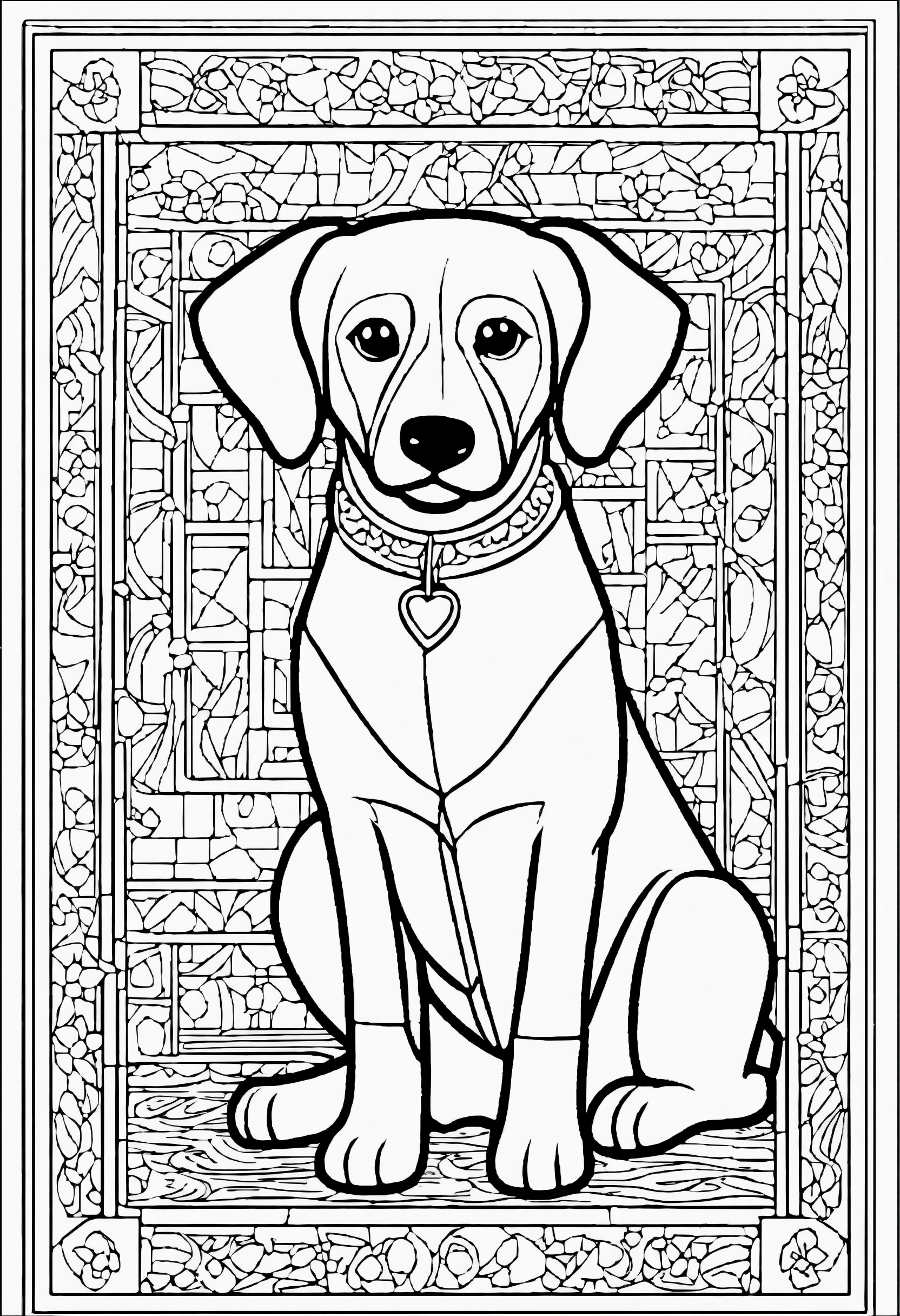 lexica-coloring-page-black-lines-dog-full-body-for-kids