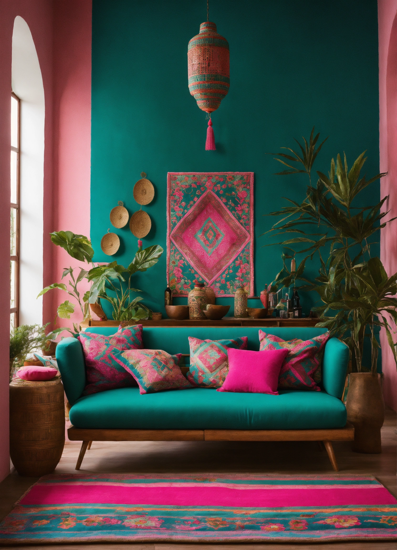 Lexica - Create some mexican style interior design with turquise and ...