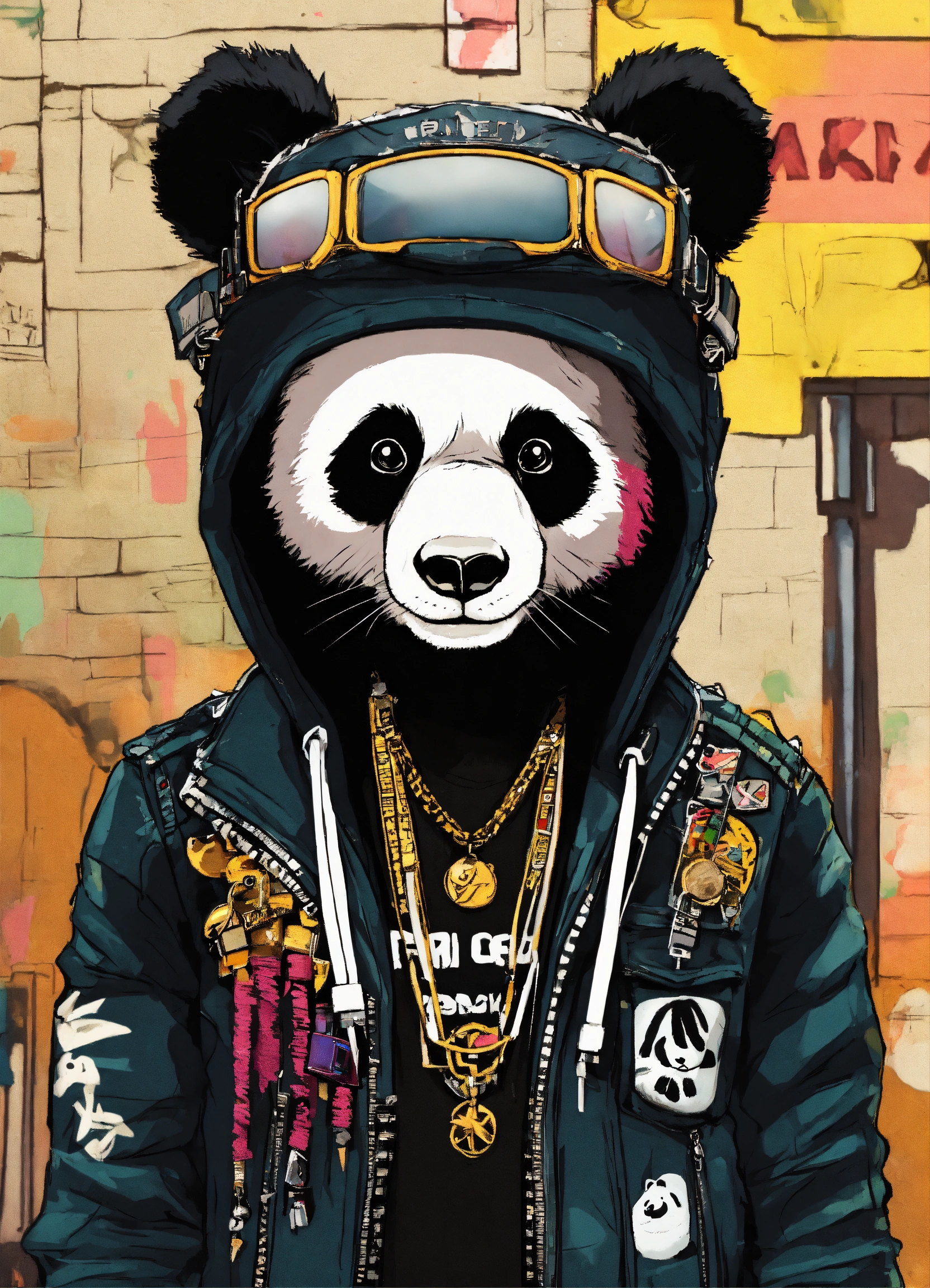 Lexica - Punk cartoon panda