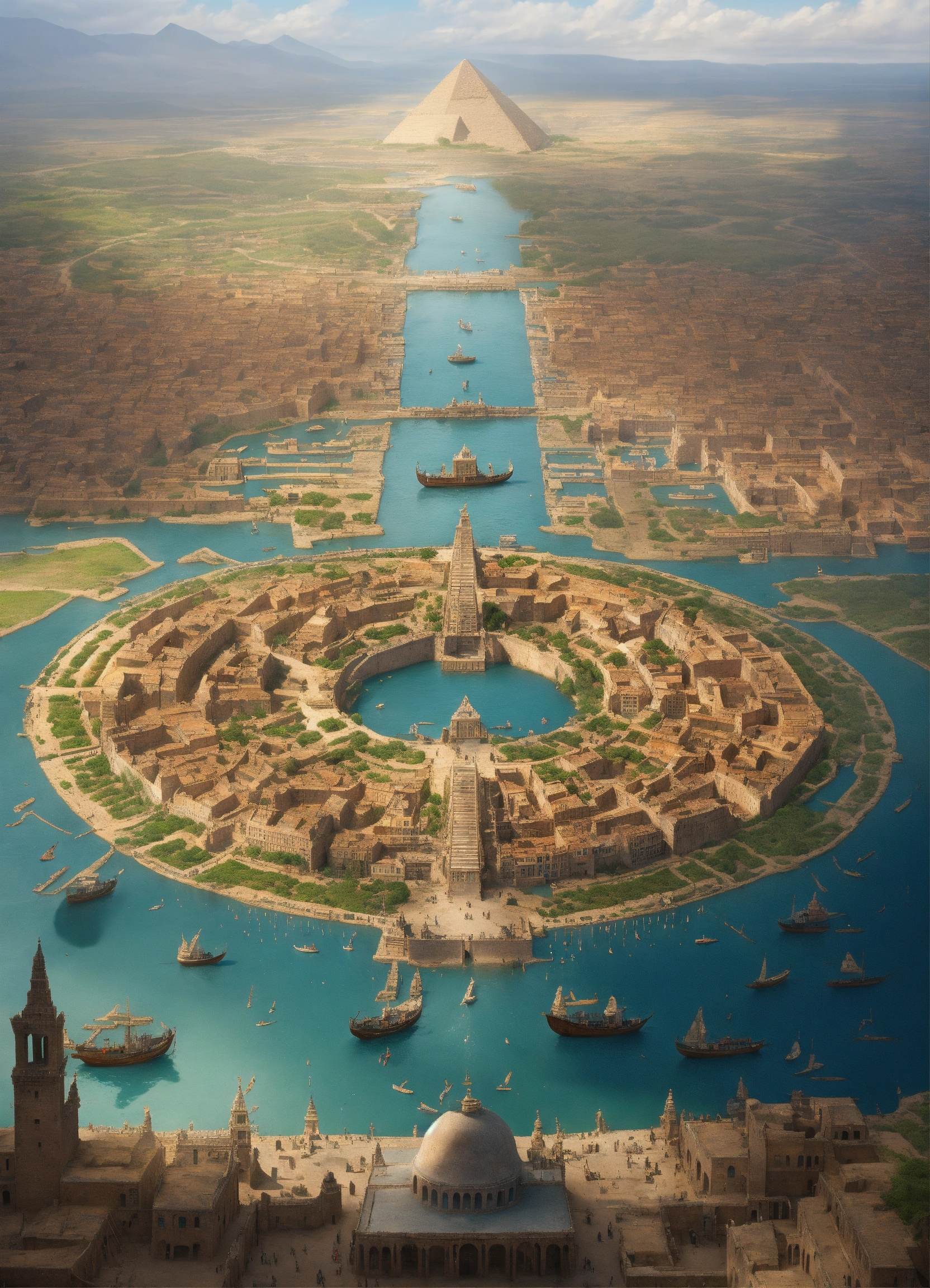 Lexica - City surrounded by a large ring of water along the outside of ...