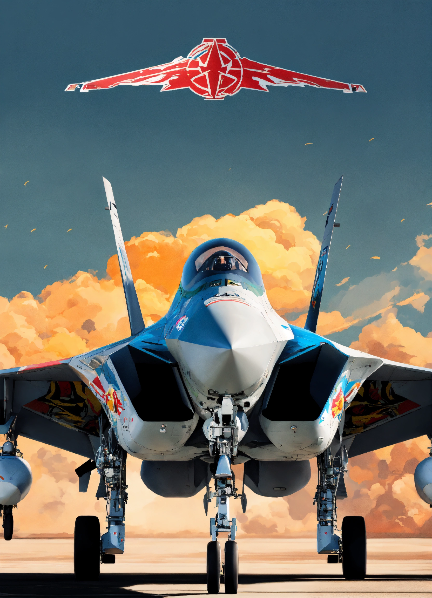 Lexica - F35 fighter jet with anime-style decal like the ww2 era planes