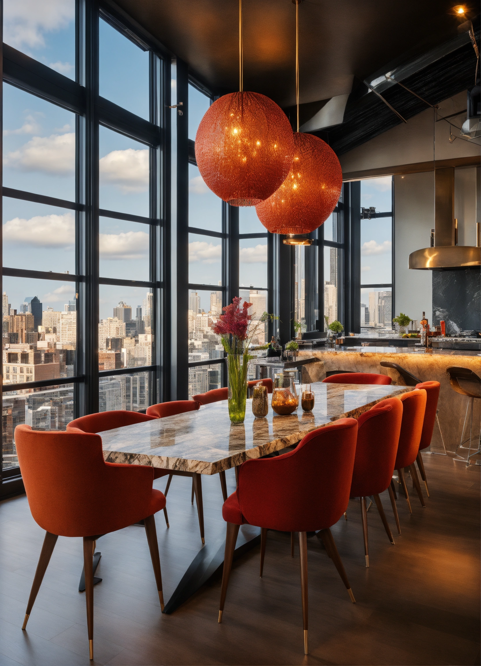 Lexica - Modern luxury penthouse with designer dining chairs in a ...