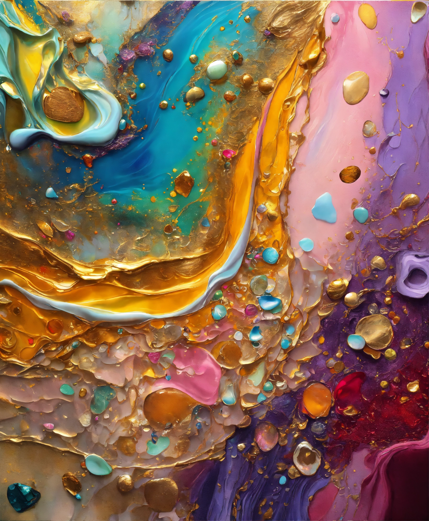 Lexica - Colorful abstract painting oil and water complex complicated ...