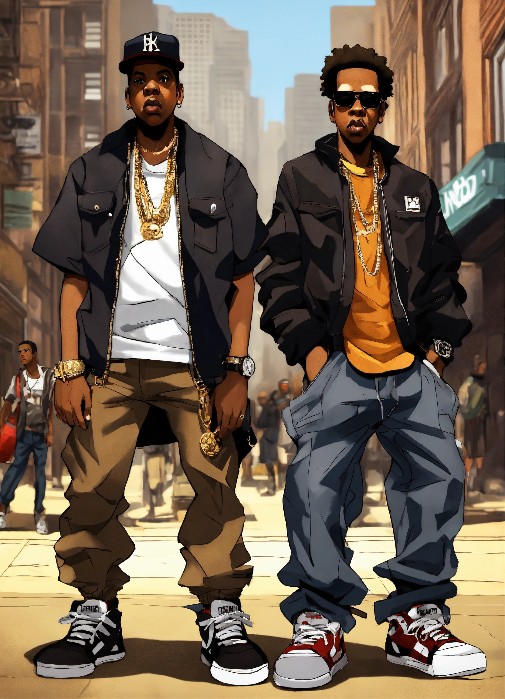 Lexica - Hip hop art style Jay-Z boondocks full body