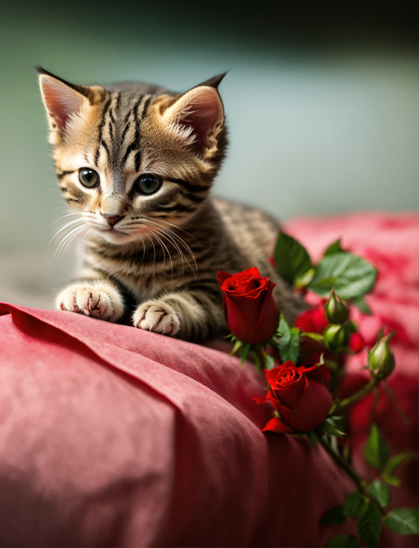 Lexica - Kitten on the rose