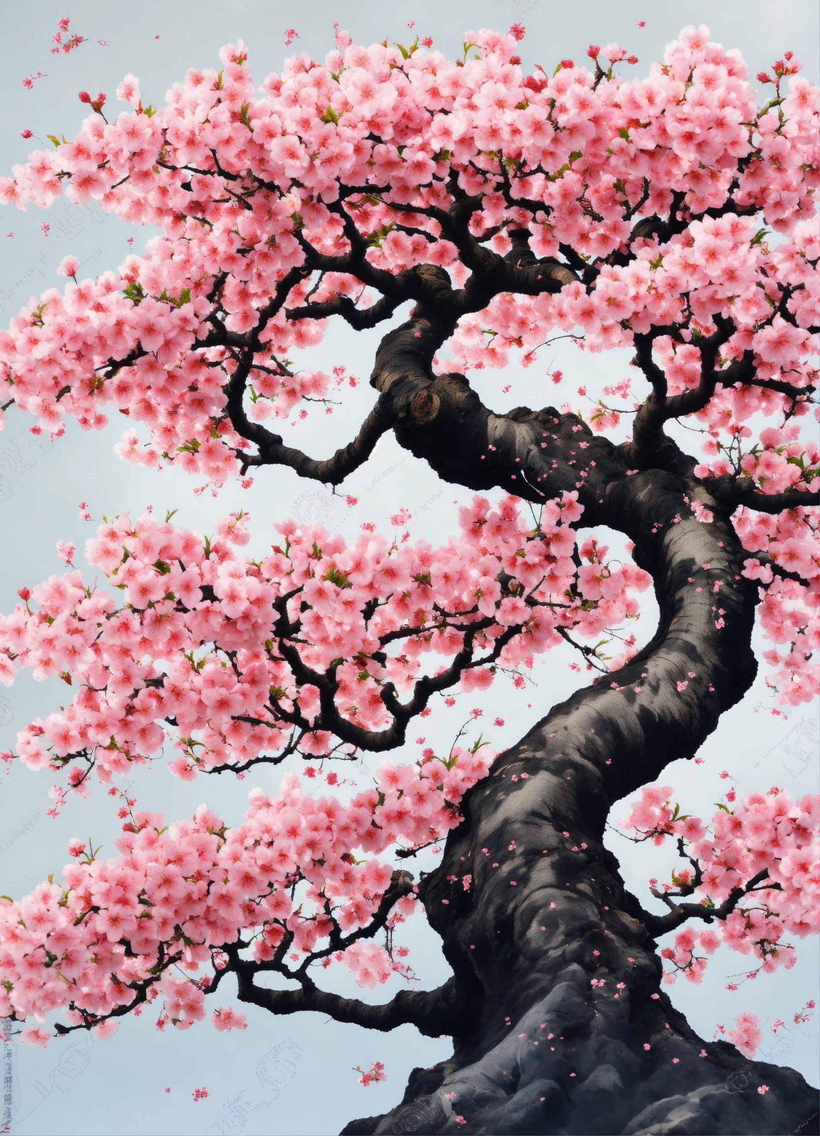 Lexica - Japanese Cherryblossom tree on white background