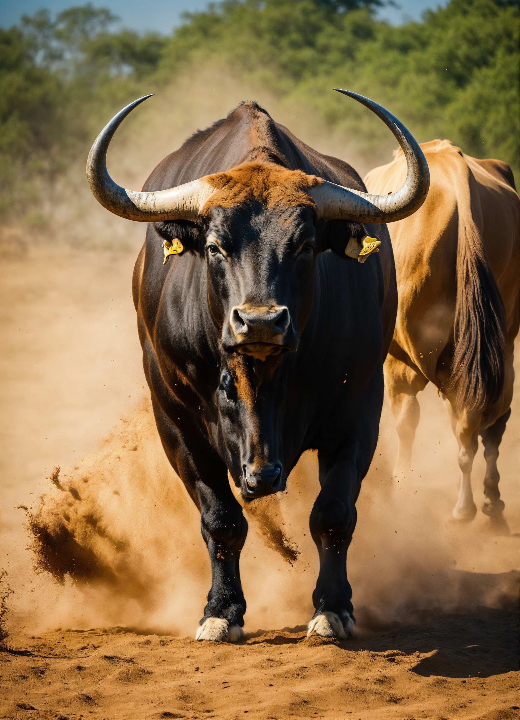 Lexica - A bull stepping back and stamping his leg to prepare to attack