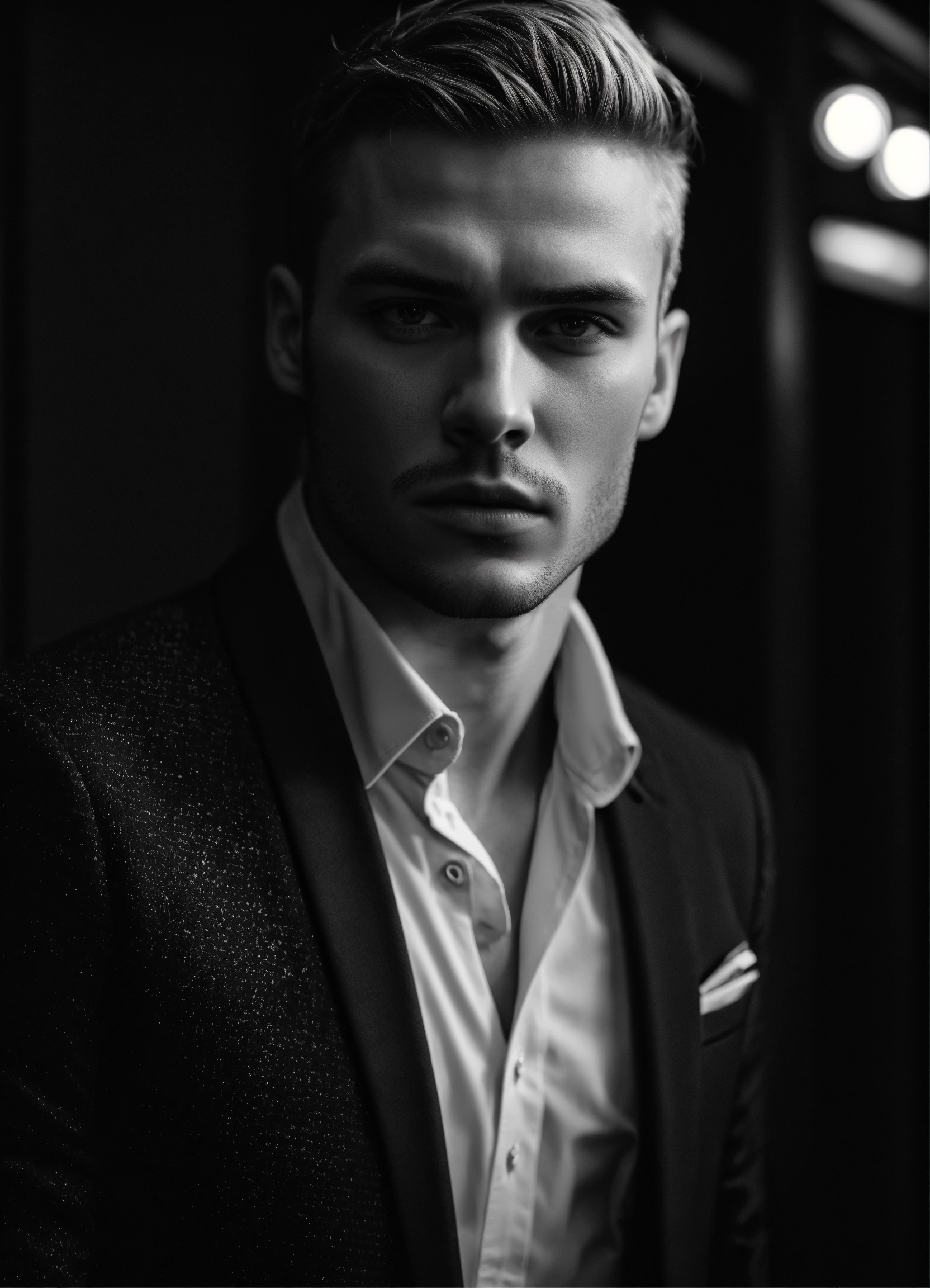 Lexica - Photo of male model bram valbracht, black and white, realistic ...