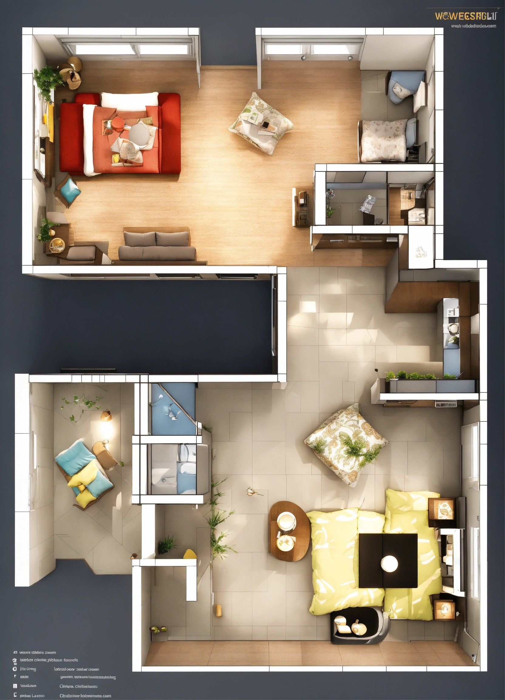 Lexica - Furniture layout, floor, detailed visual, high quality of a ...