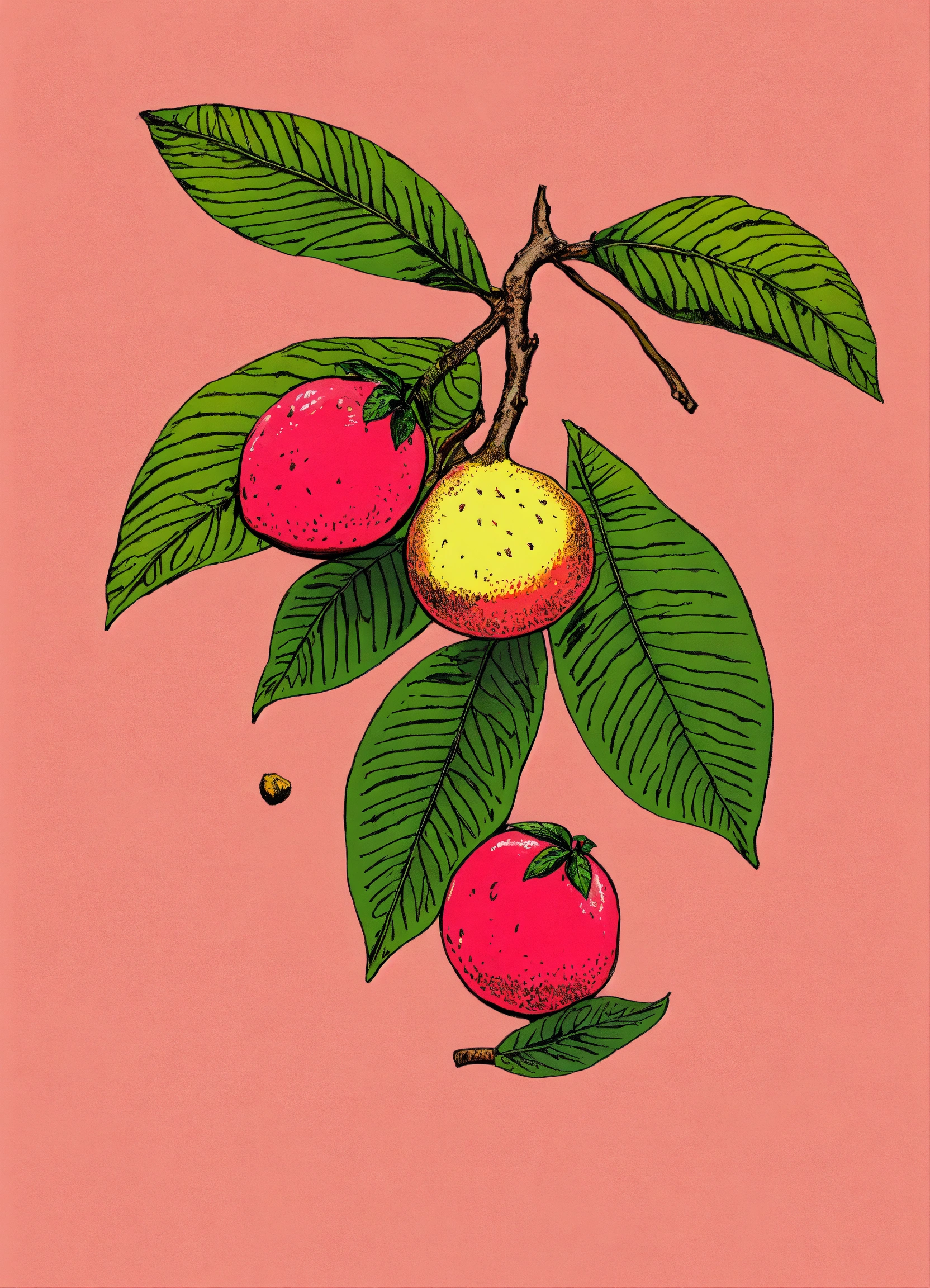 Lexica Simple pen and drawing of guava combinations wallpaper images