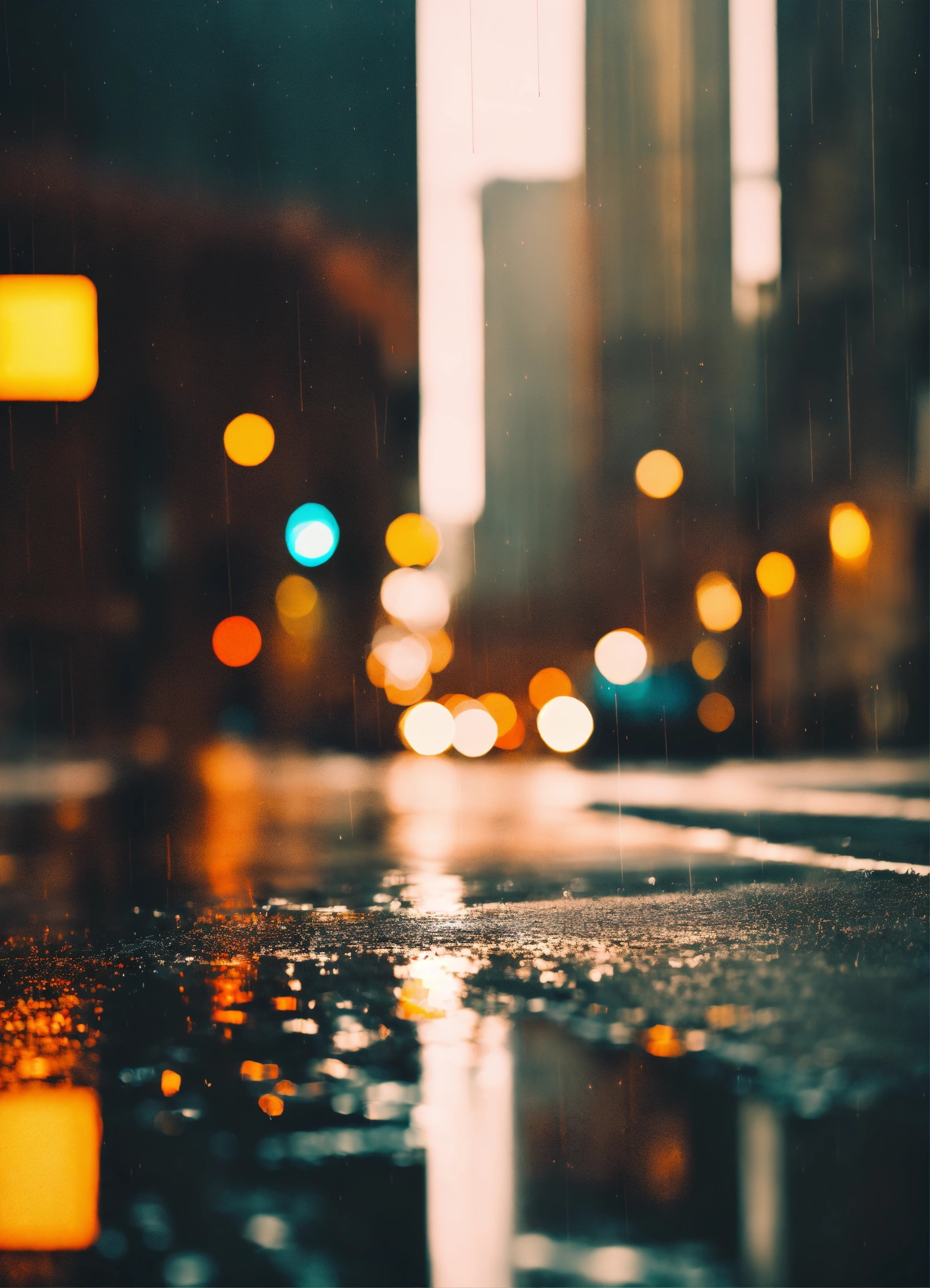 Lexica - Beautiful light city road raining abstract minimal daytime bright