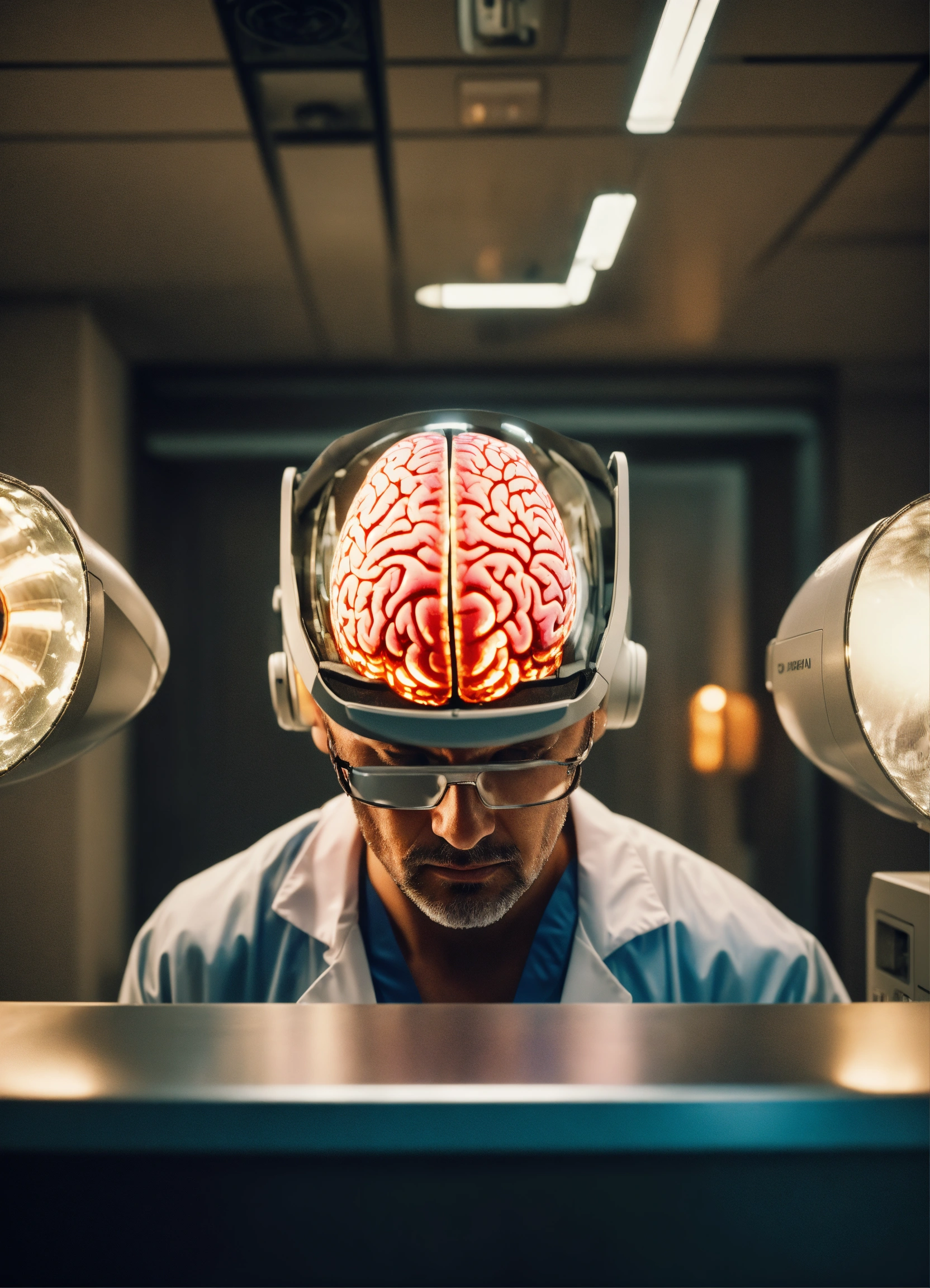 Lexica - A doctor looks at an MRI scan, He has a bionic brain instead ...