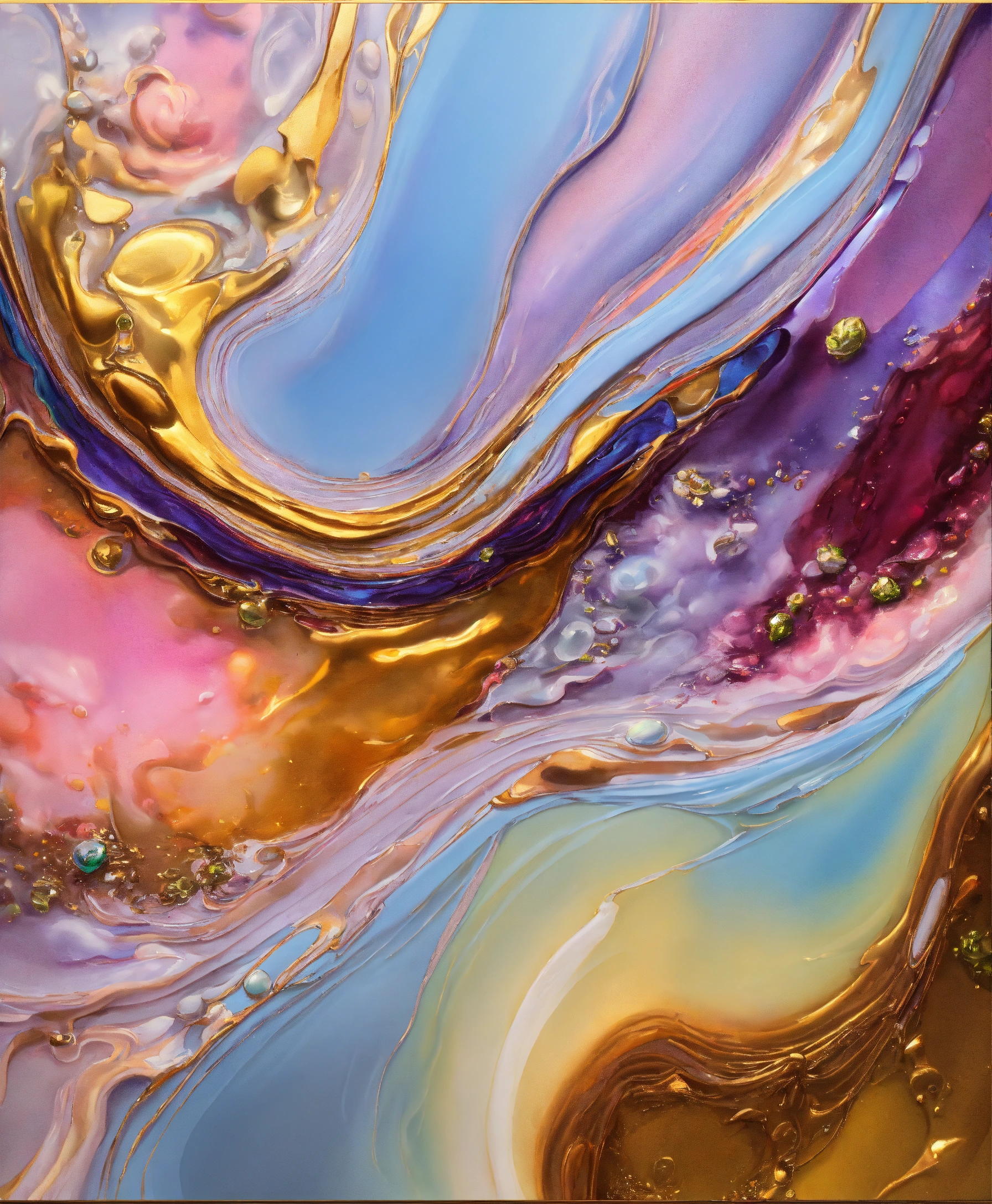 Lexica - Colorful abstract painting oil and water complex complicated ...