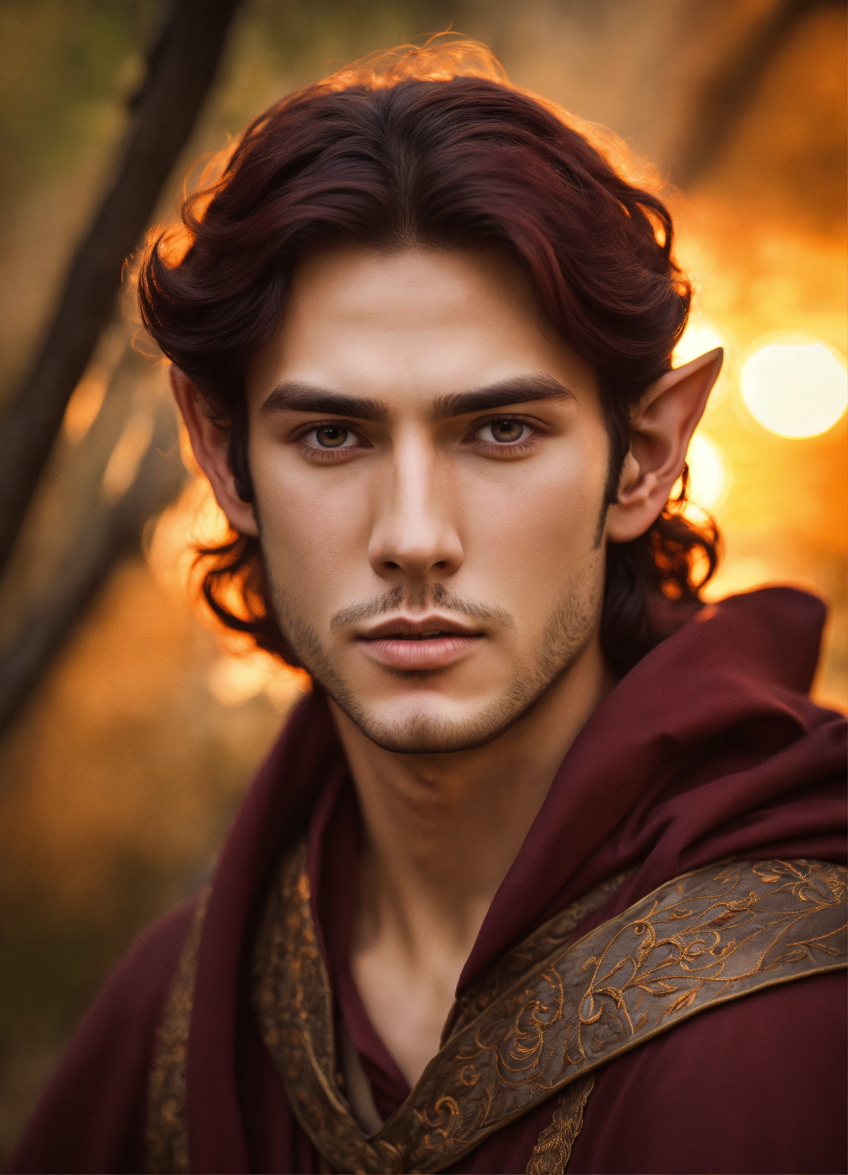 Lexica - Young elven man with features reminiscent of autumn, pointed ...
