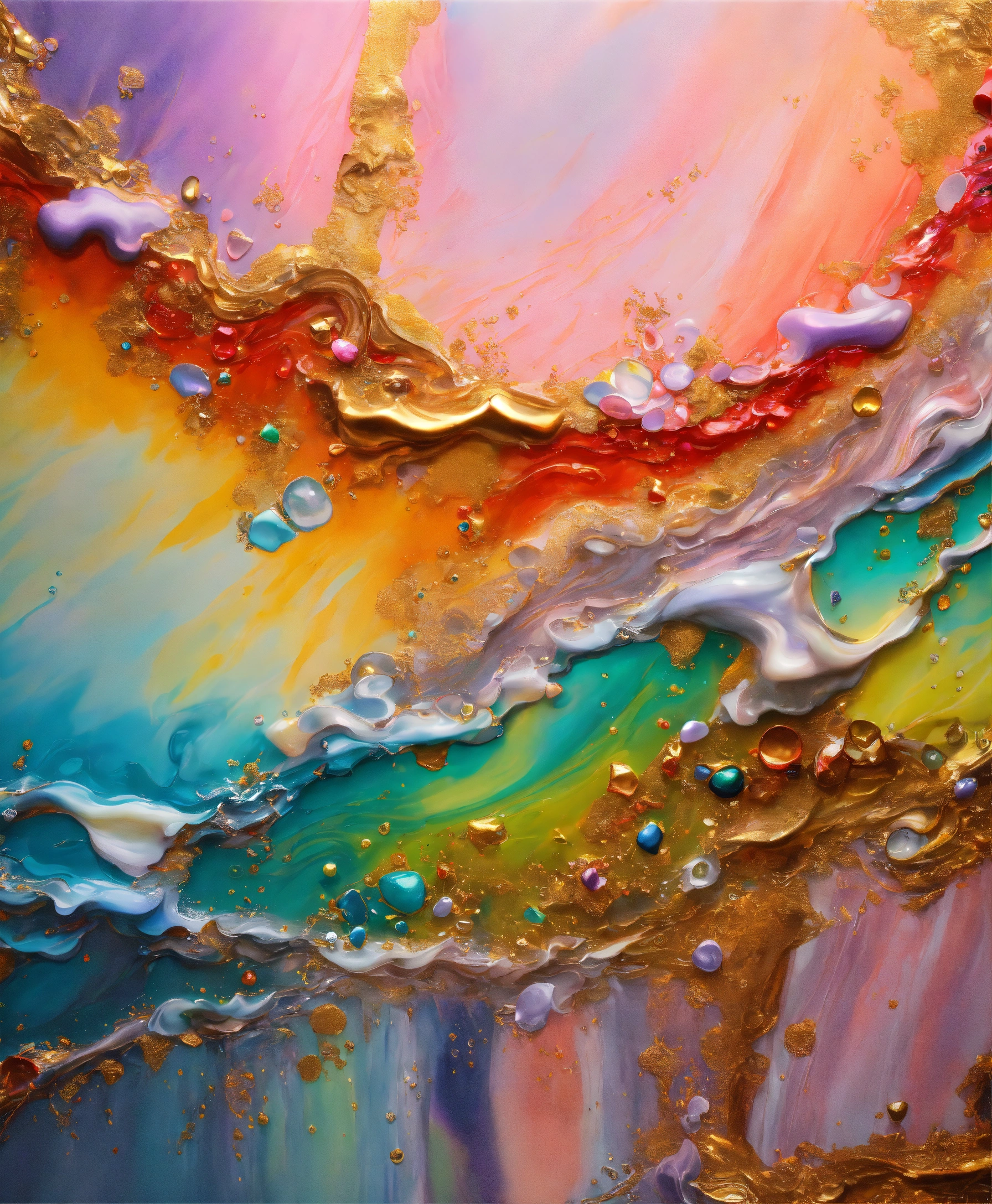 Lexica - Colorful abstract painting oil and water complex complicated ...