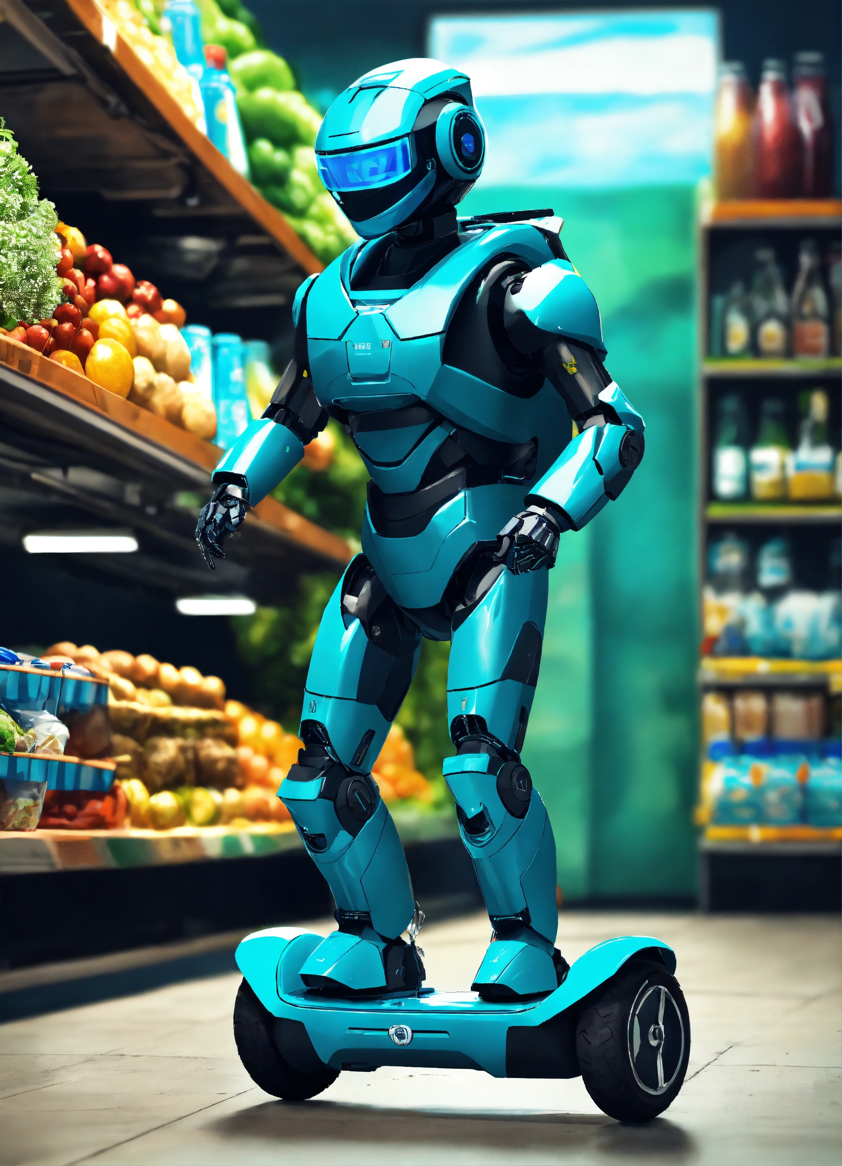 Lexica - A passionate male robot riding on hoverboard to deliver ...