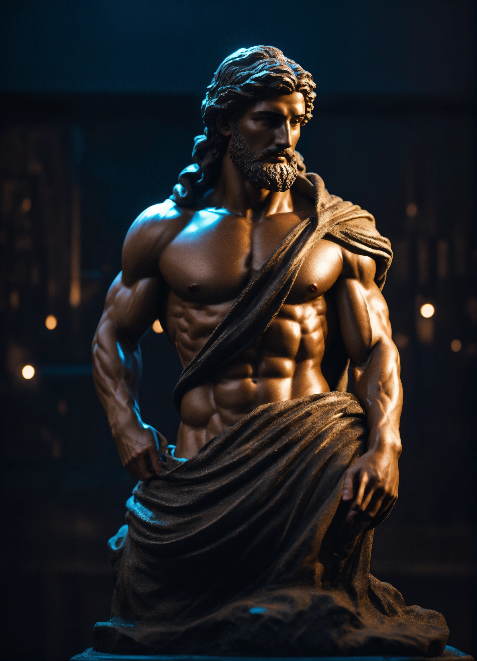 Lexica - Simple muscular greek god statue with middelparting hair with ...