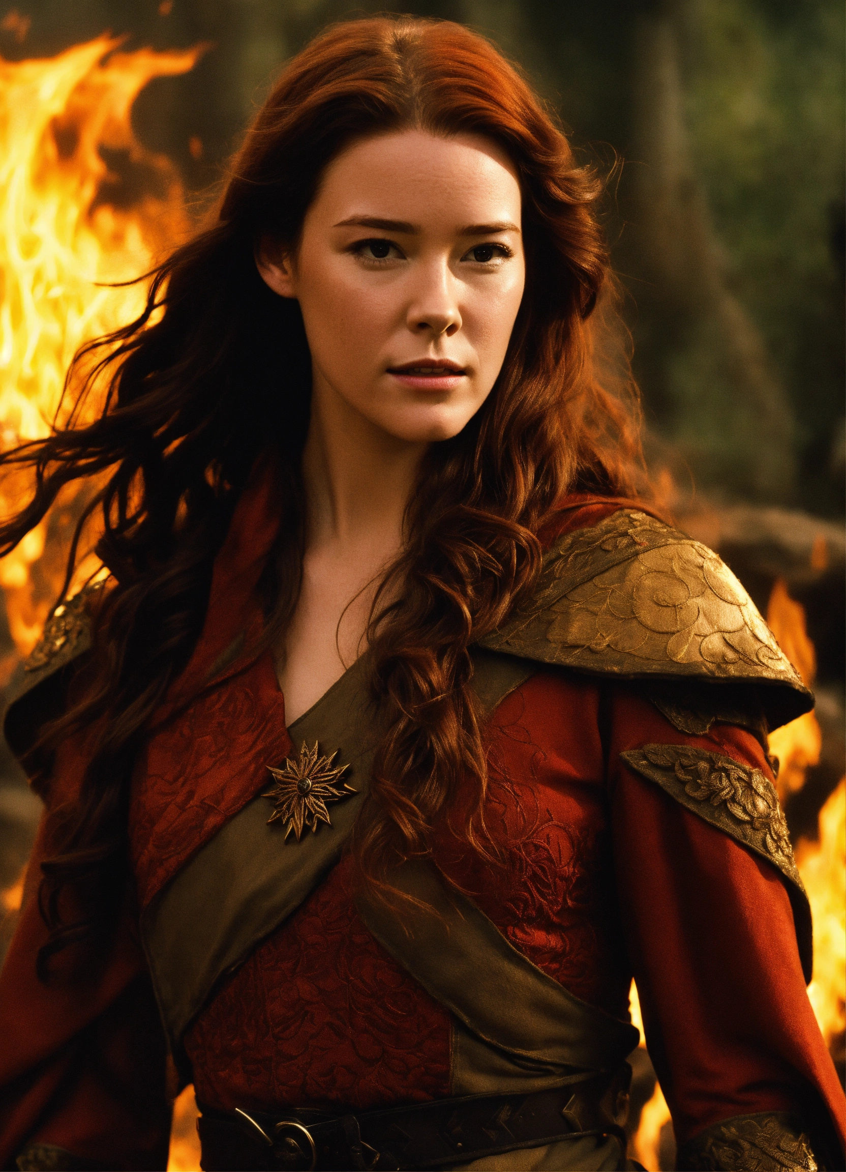 Lexica - Young bridget regan as a fire sorceress