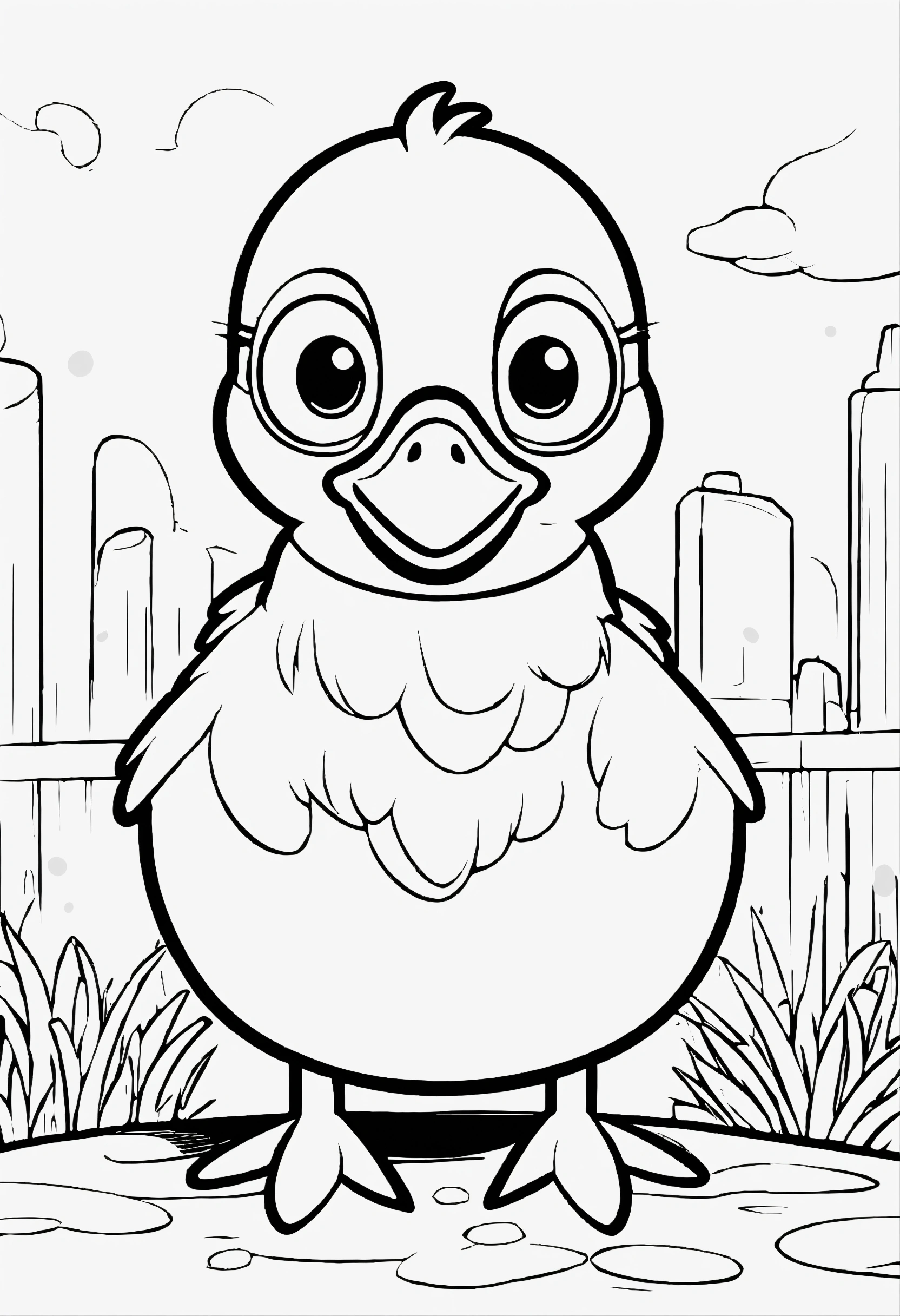 Lexica - Cute Duck, big cute eyes, pixar style, simple outline and ...