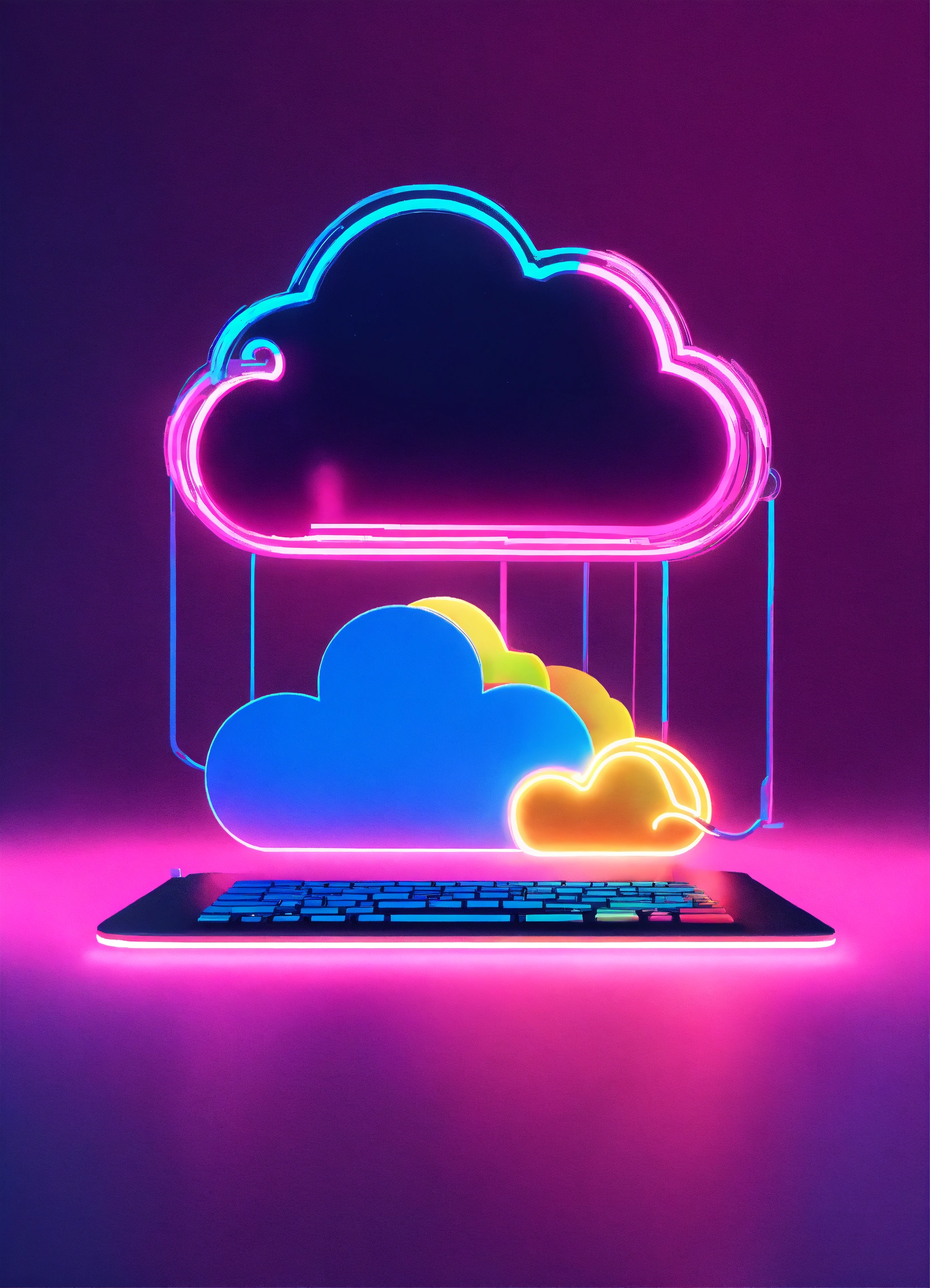 Lexica - Generate a image that represents the idea of cloud computing ...