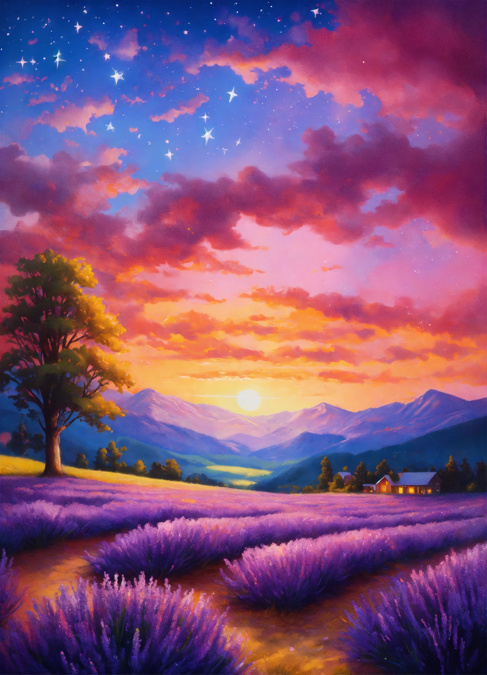 Lexica - Pop art, fields of lavender, vibrant colors, ultra sharp ...