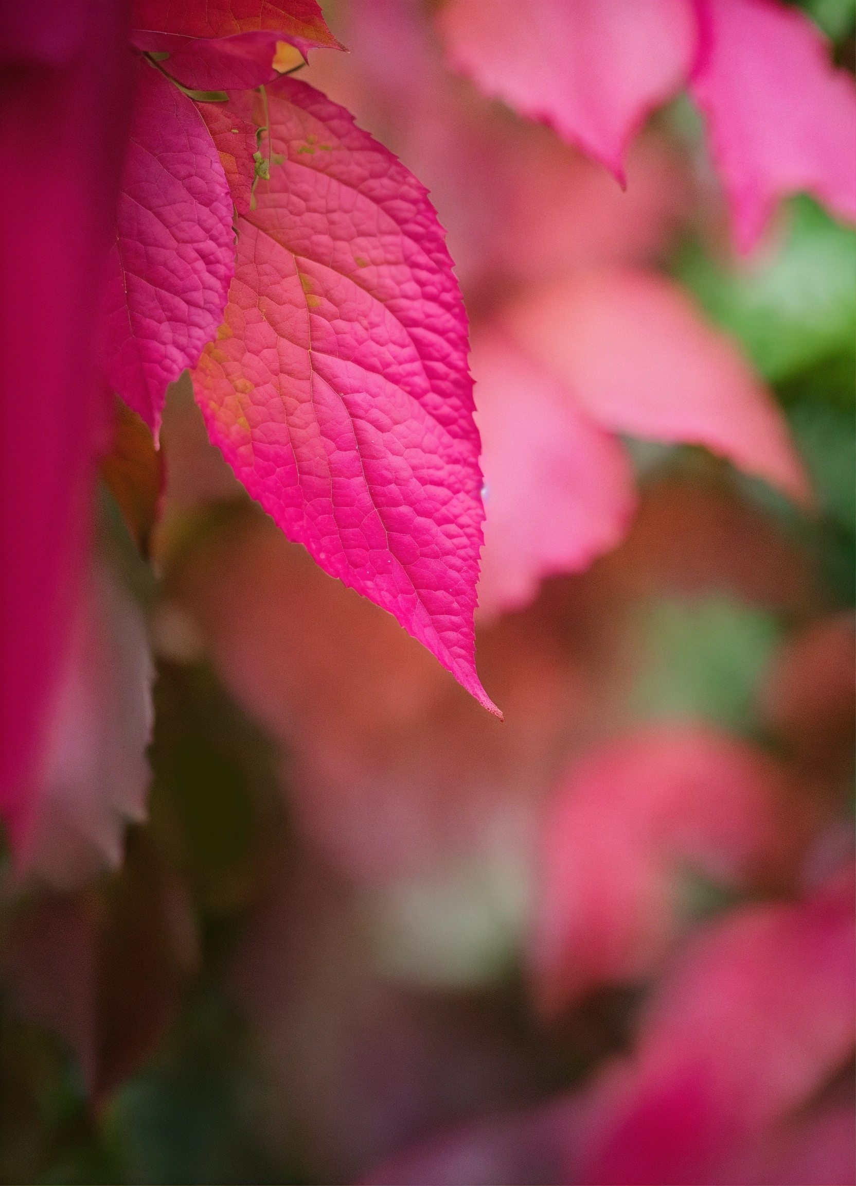 Lexica - Pink and Green Leaves in Close Up Photography