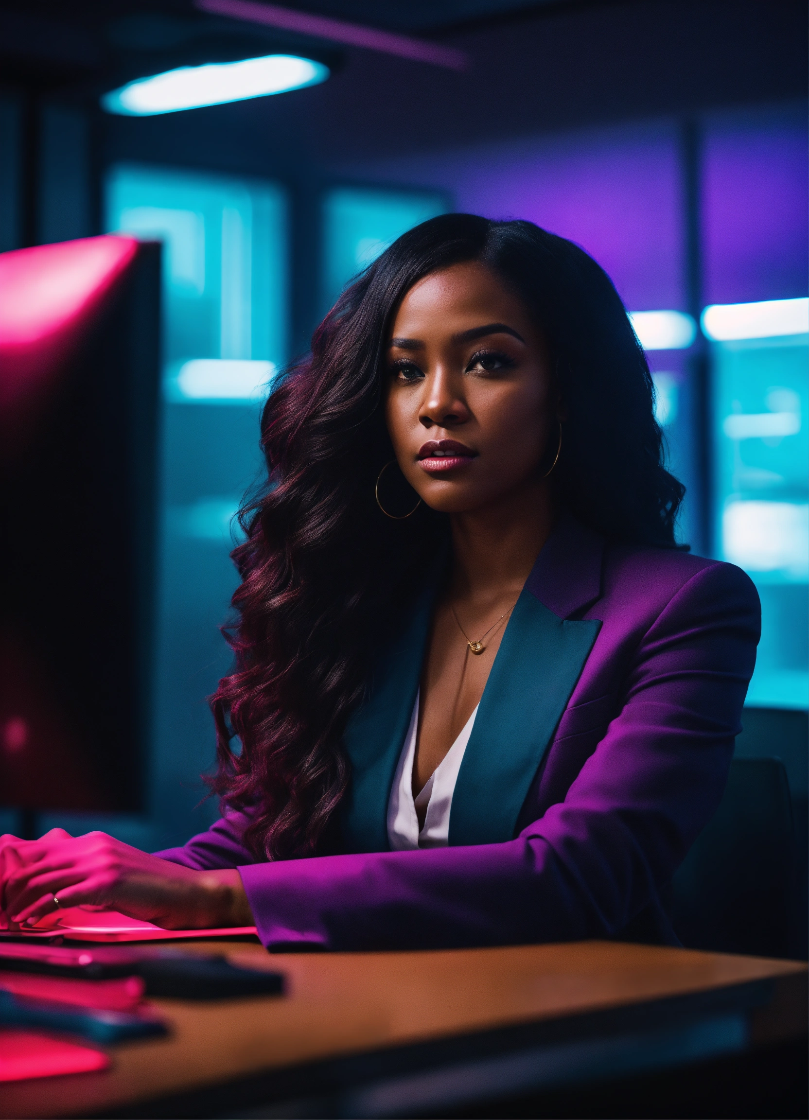 Lexica - Cinematic photography, modern, beautiful black female long