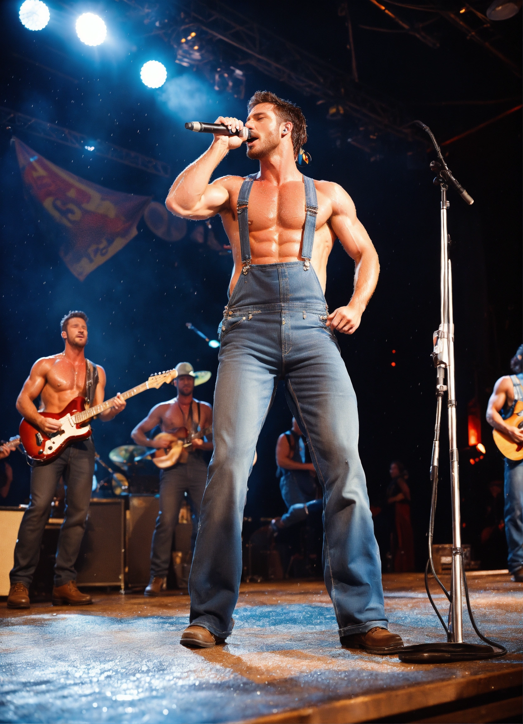 Lexica An impressive realistic photo of hunky male country singer