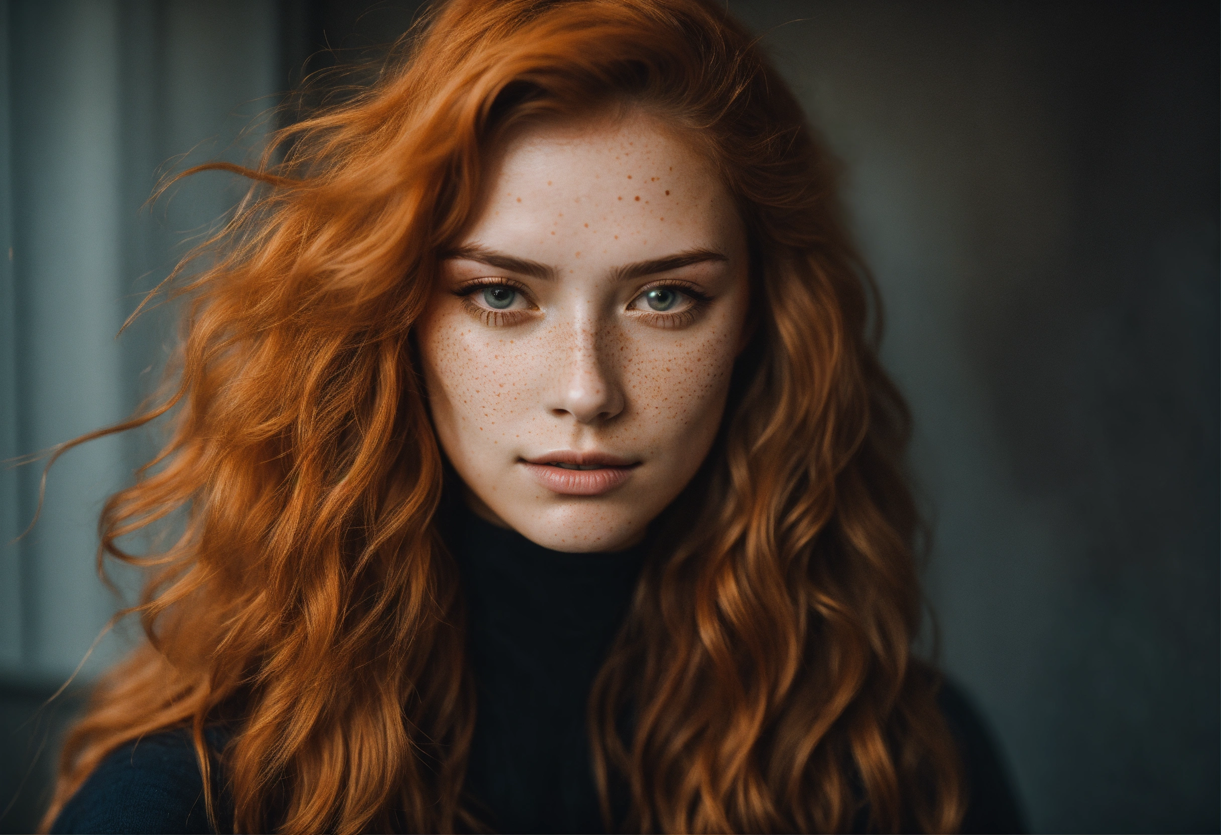 Lexica Incredibly Beautiful Ginger Haired Woman With Freckles Wavy