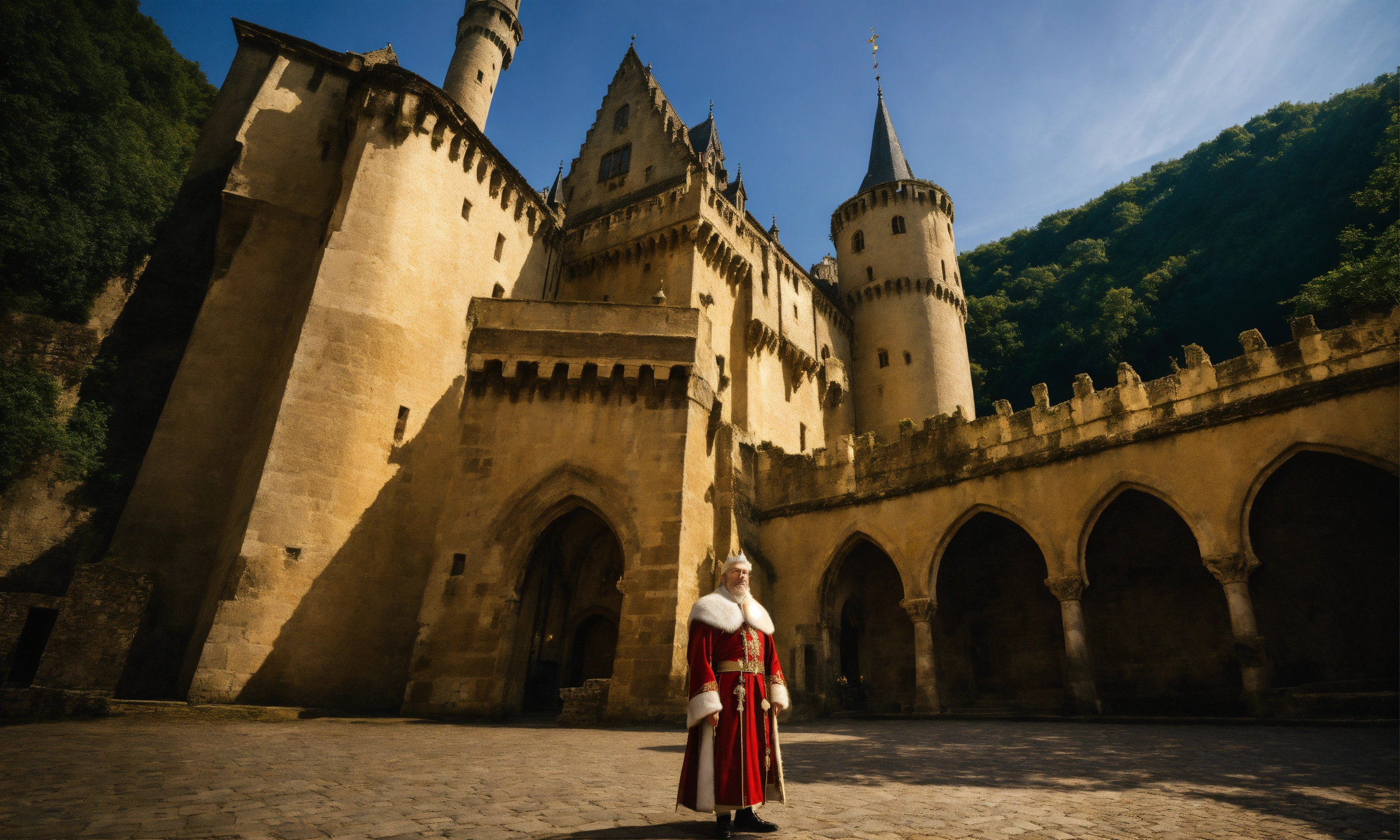 Lexica - Take photos of old king in reference style,White skin, full ...