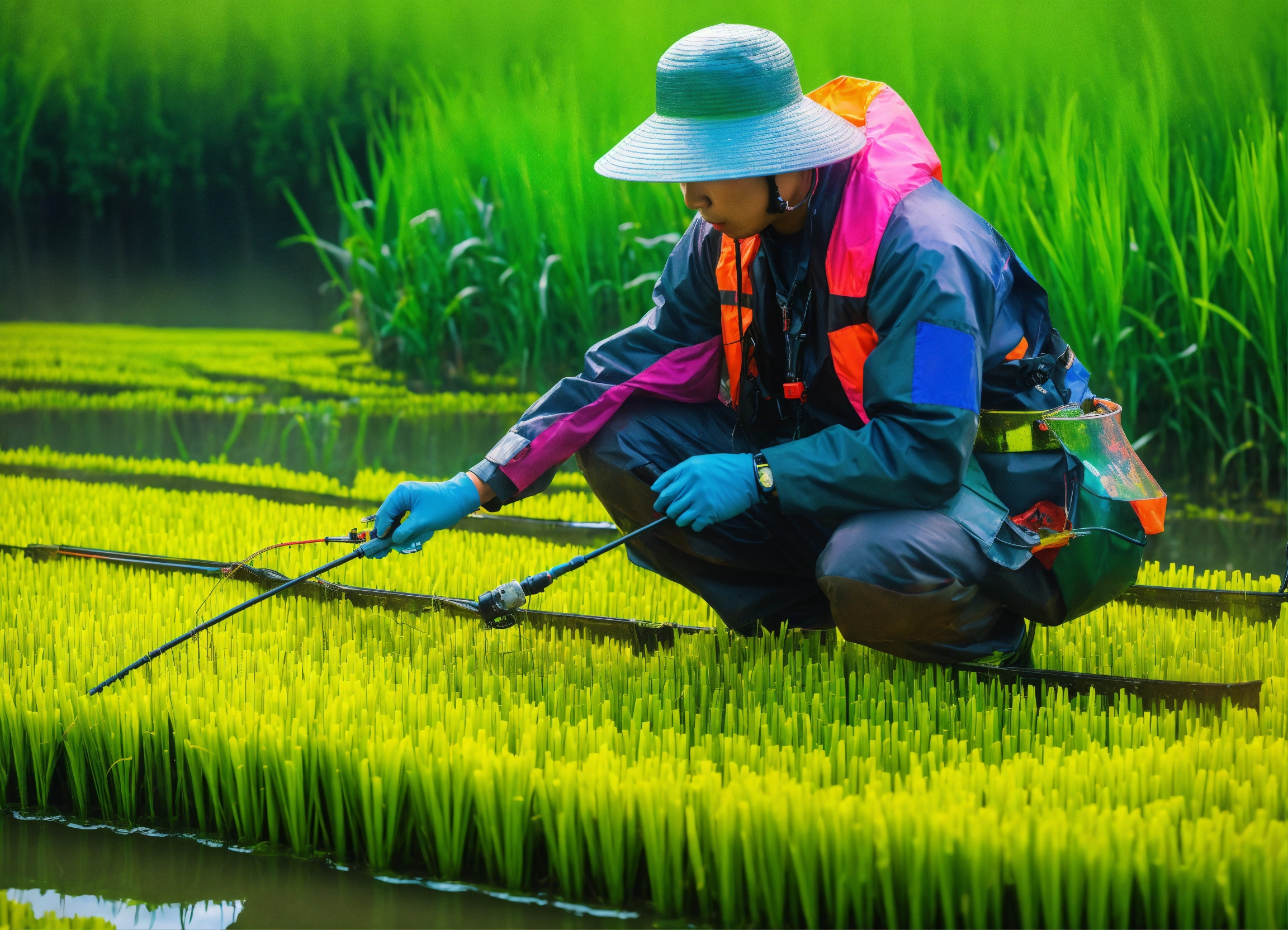 Lexica - A fisherman, agriculture, planting rice, together, farming ...