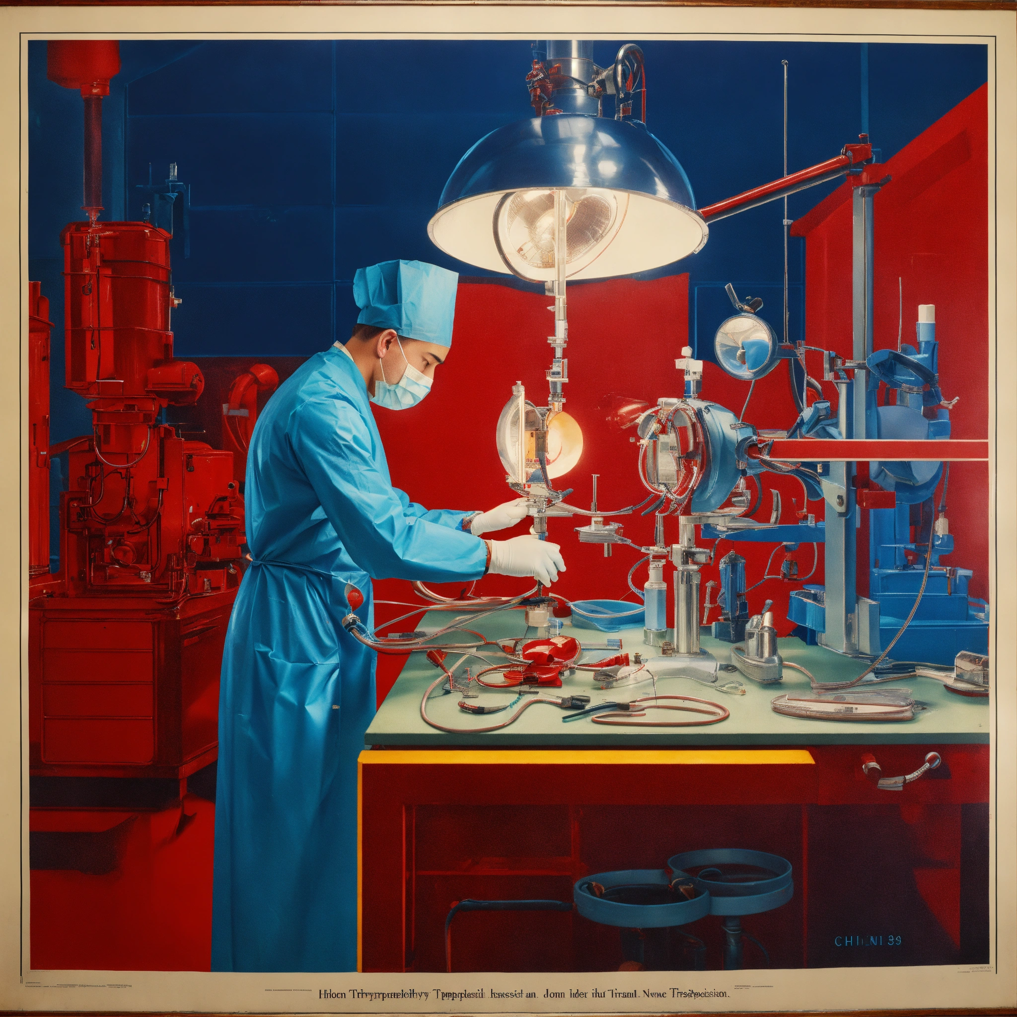 Lexica - 1930s poster of a surgeon performing an idea transplant ...