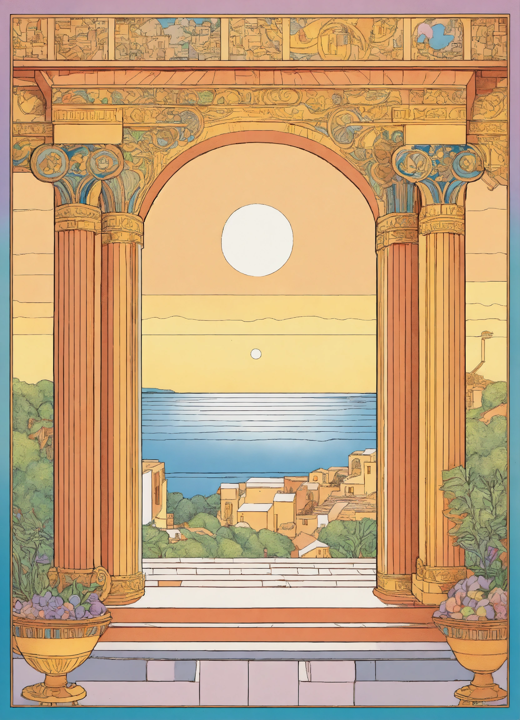 Lexica - Traditional greek art drawing the inner balance of serenity ...