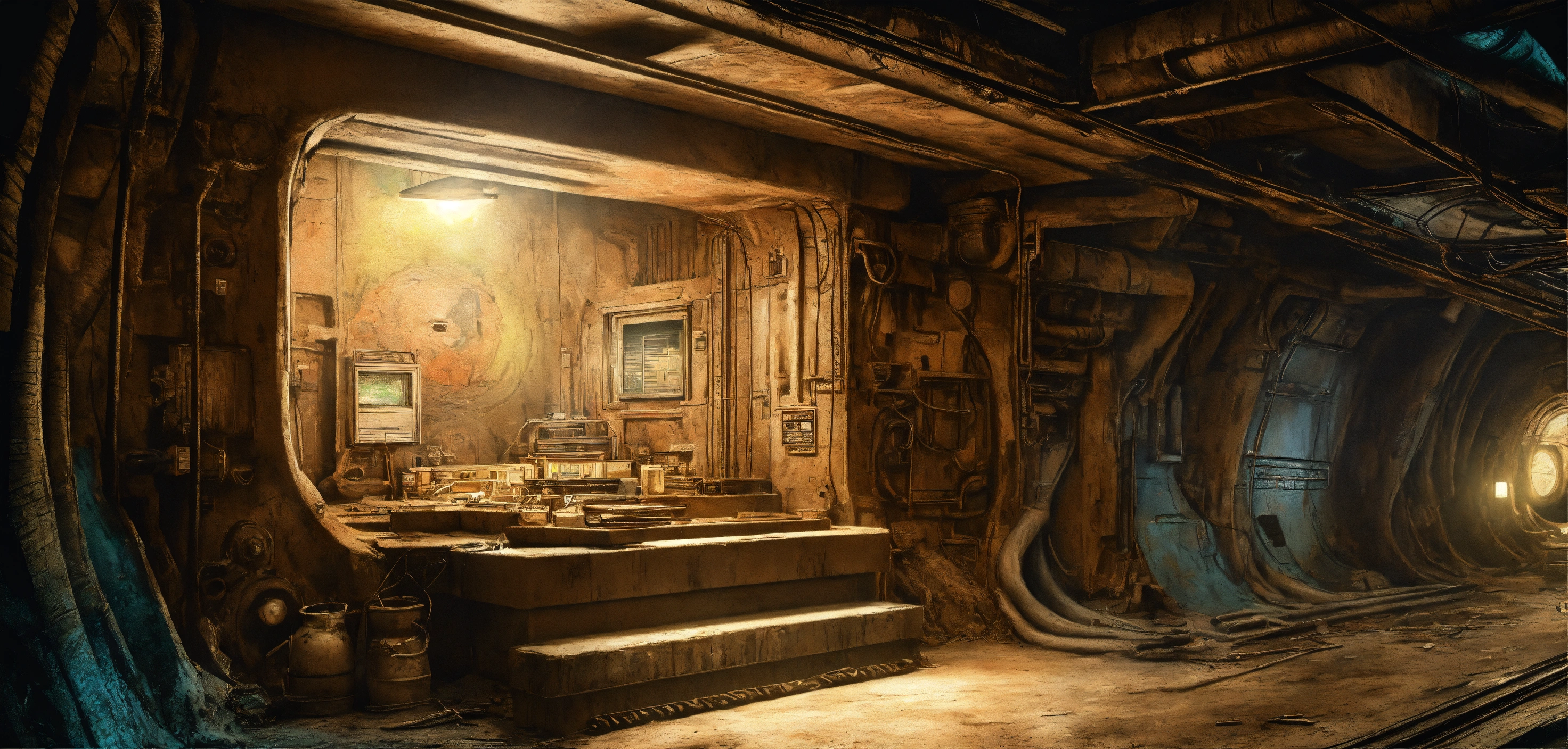 Lexica - Abandoned underground bunker in 1930, centred, high quality ...